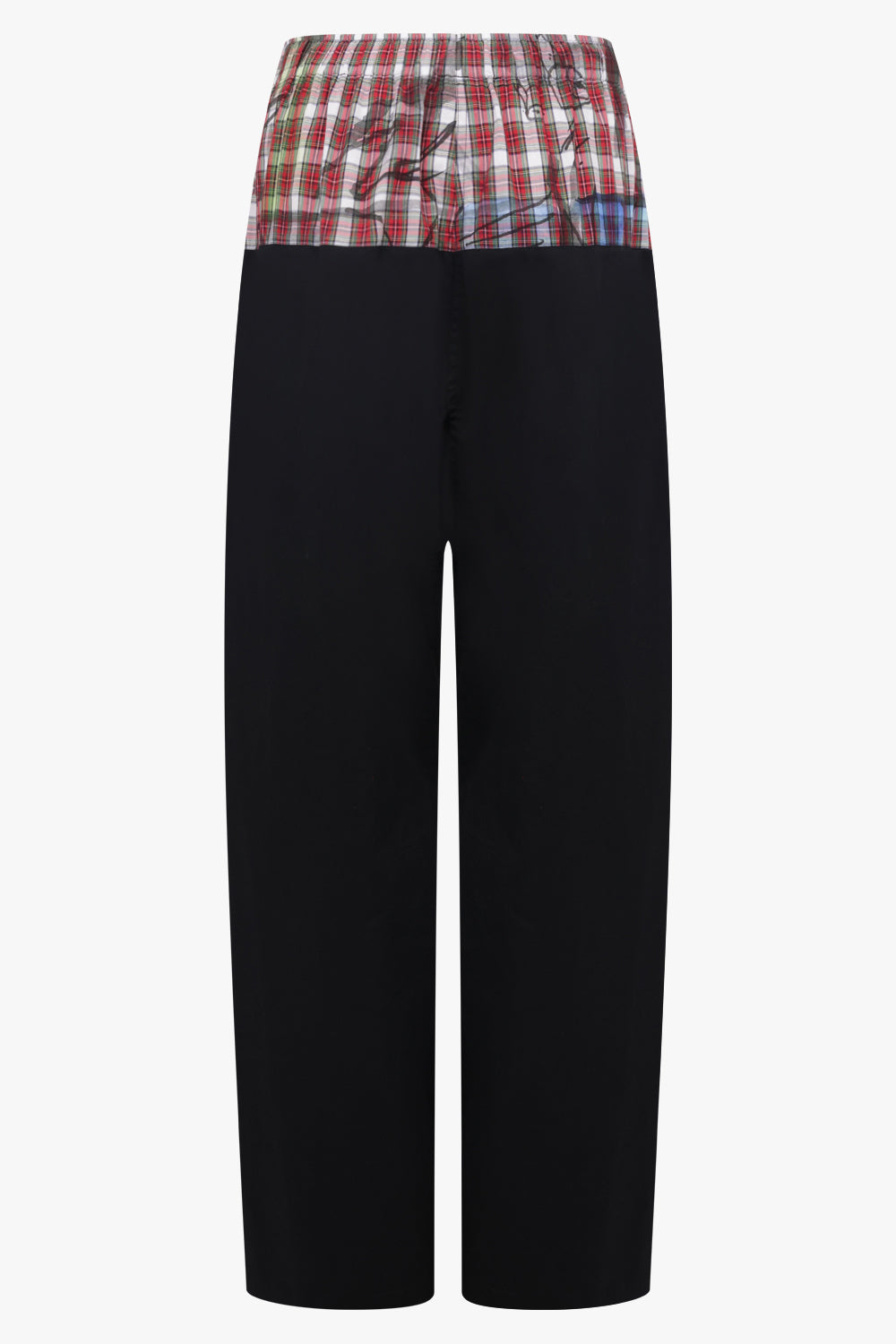 VIVIENNE WESTWOOD Kung Fu Trouser With Check Elastic Waist | Black/Red/White