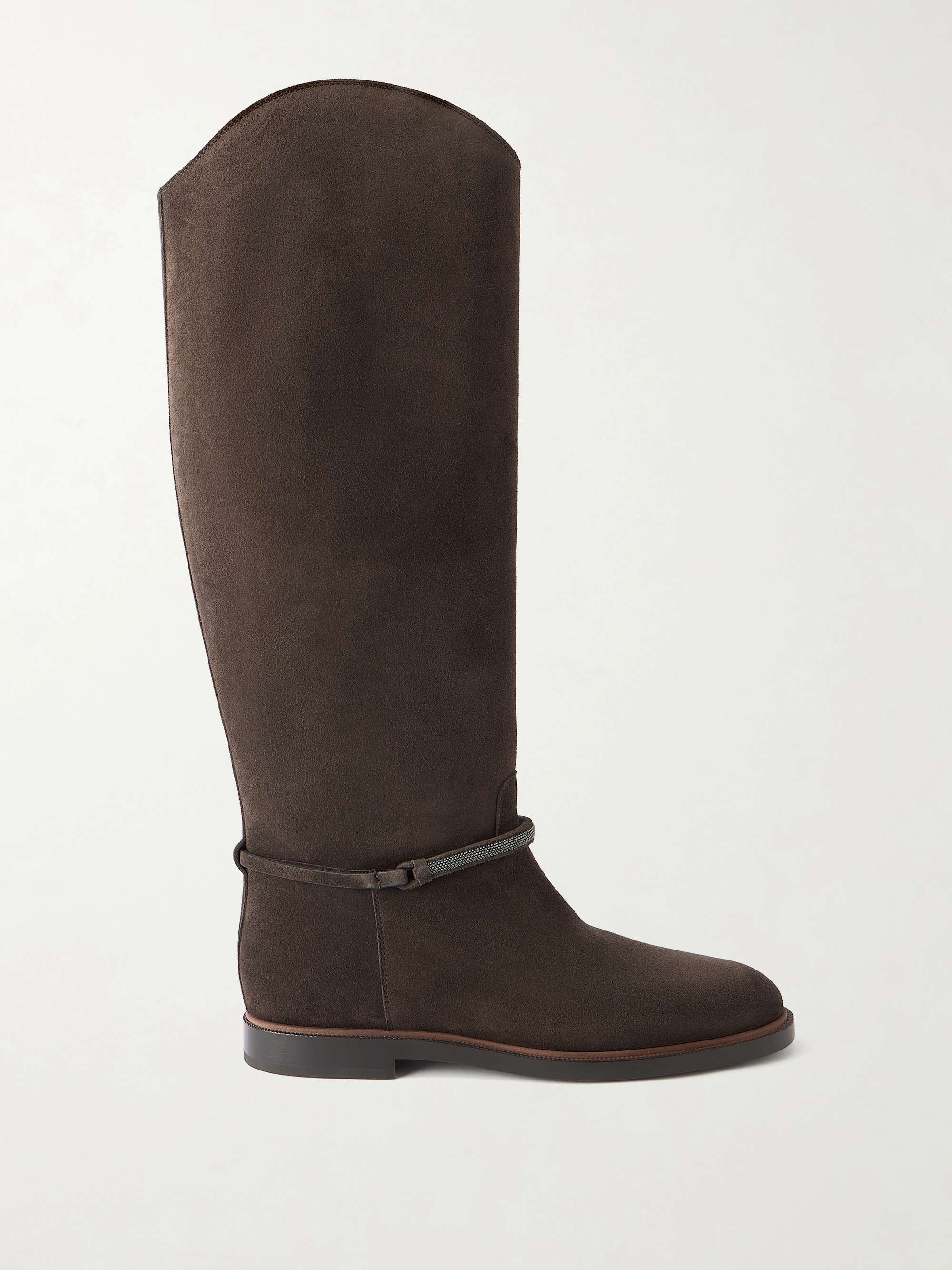 BRUNELLO CUCINELLI Embellished suede boots