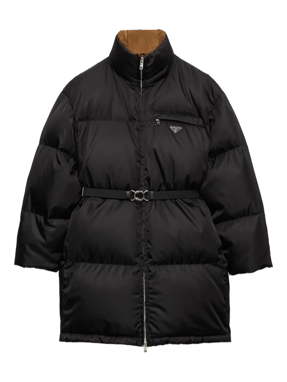 Prada triangle-logo down coat