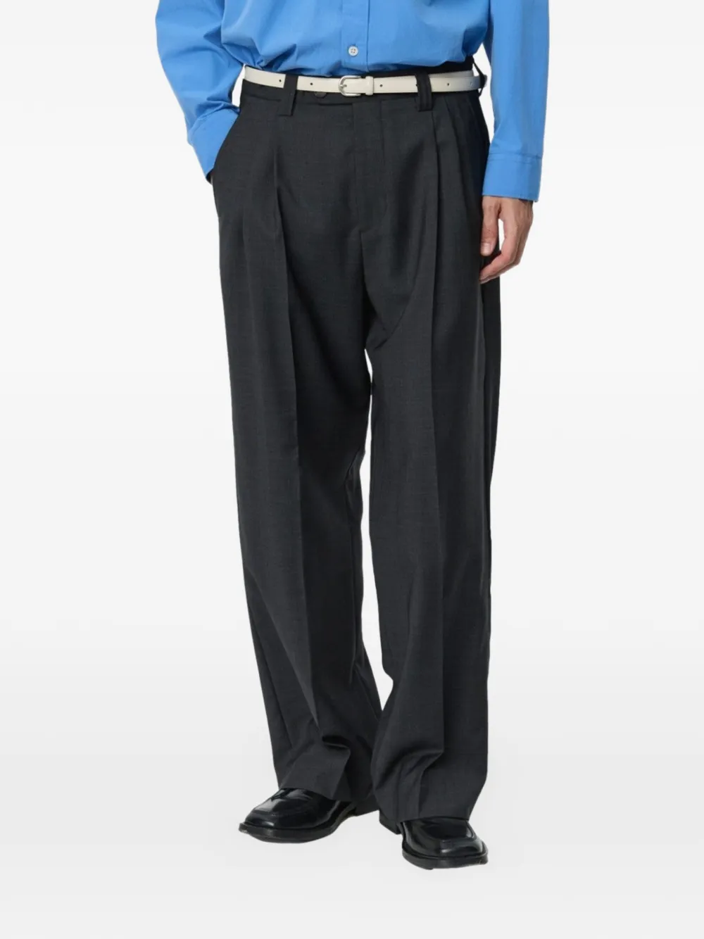 mfpen check pleated trousers