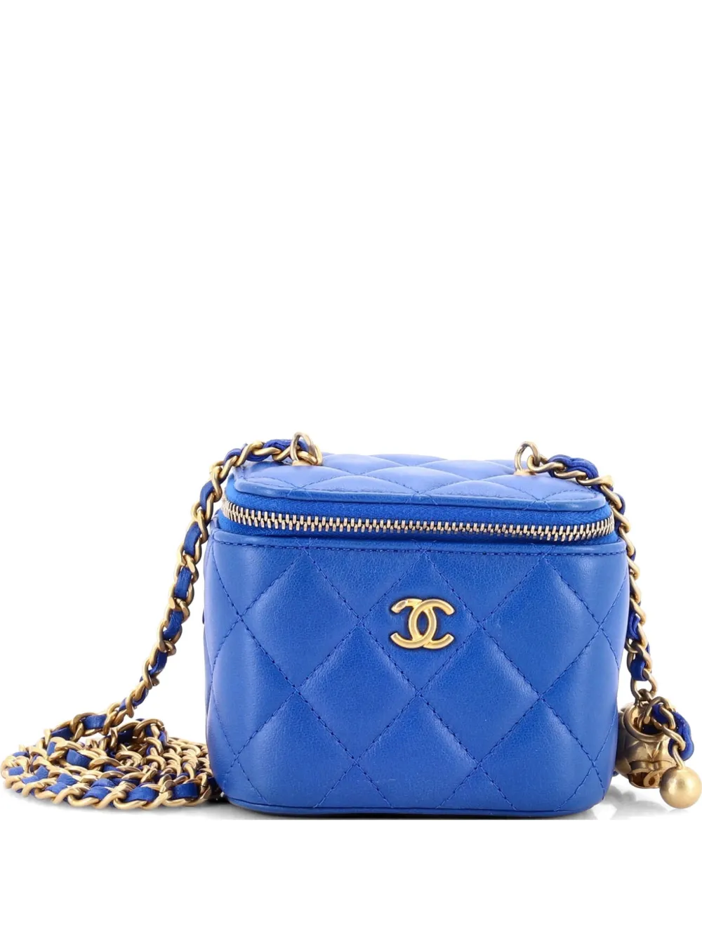 CHANEL Pearl Crush Vanity Case with Chain Quilted Lambskin Mini clutch bag