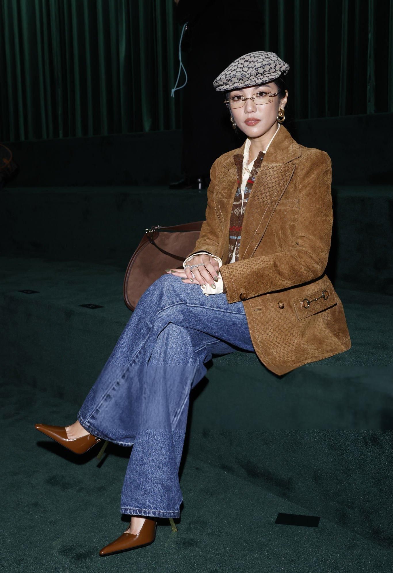 Gucci Brown Suede Blazer — Double-breasted Button Fastening, Notch