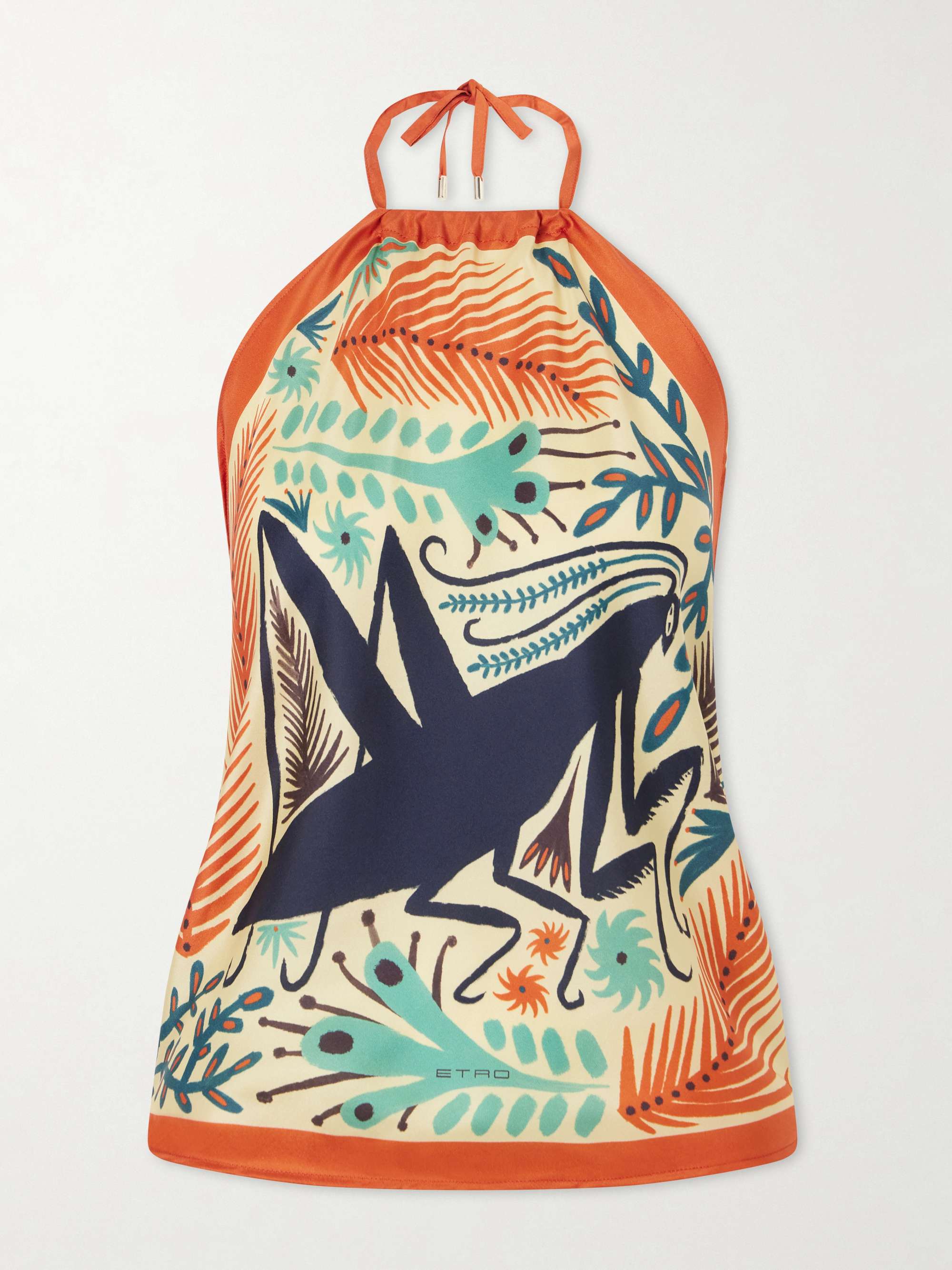 ETRO Triangle floral-print silk-twill top