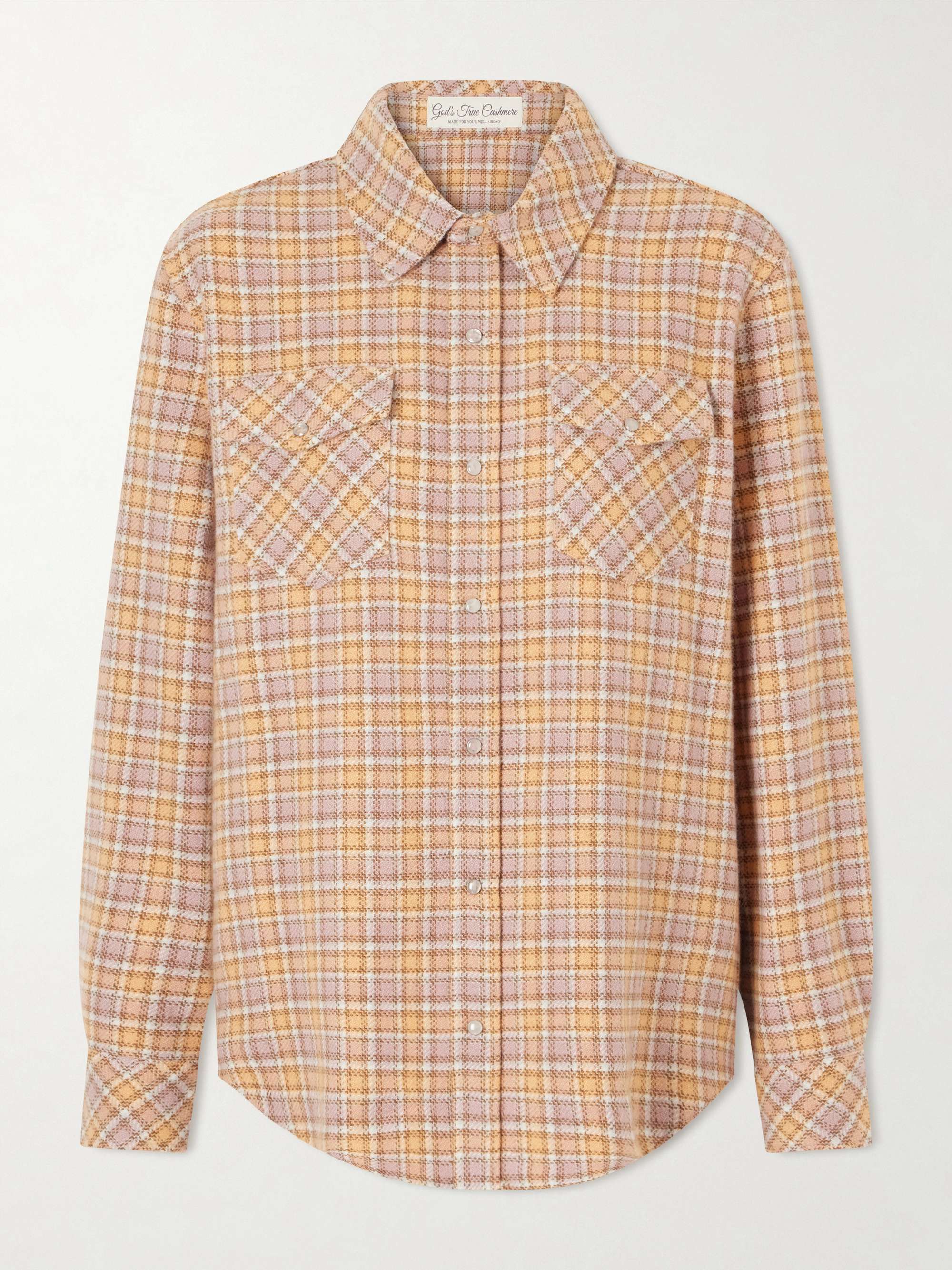 GOD'S TRUE CASHMERE Midnight Rose checked cashmere shirt