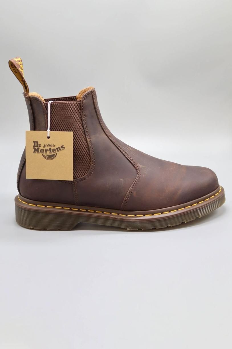Dr. Martens Brown Crazy Horse Leather Chelsea Boots — Elastic Gusset