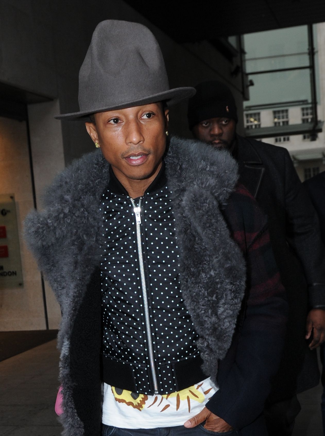 Pharrell Williams Charcoal Gray Wide Brim Hat — Tall Crown, Wide Flat