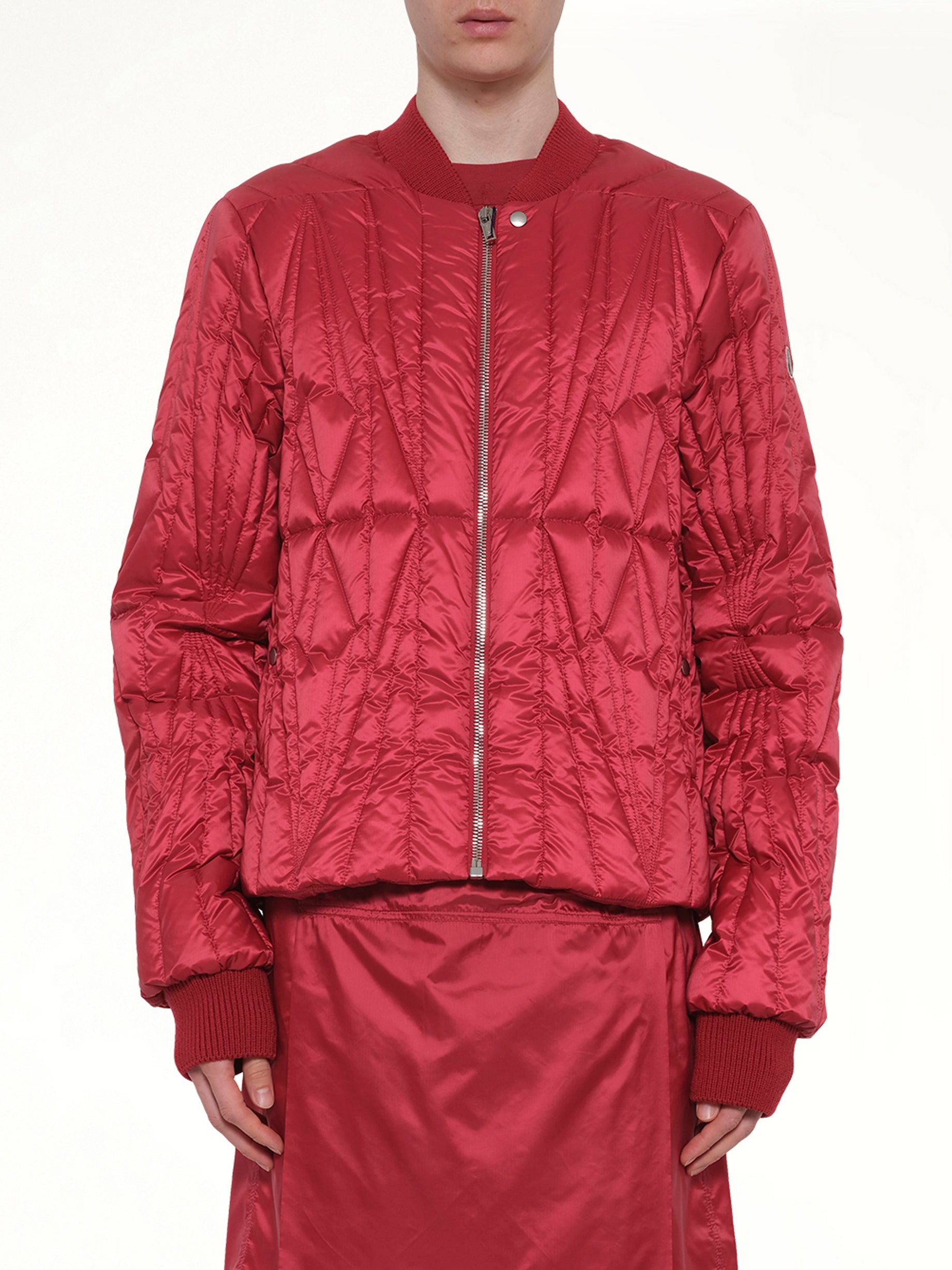 RICK OWENS Rick Owens x Moncler Geocamo Flight Jacket in Carnelian