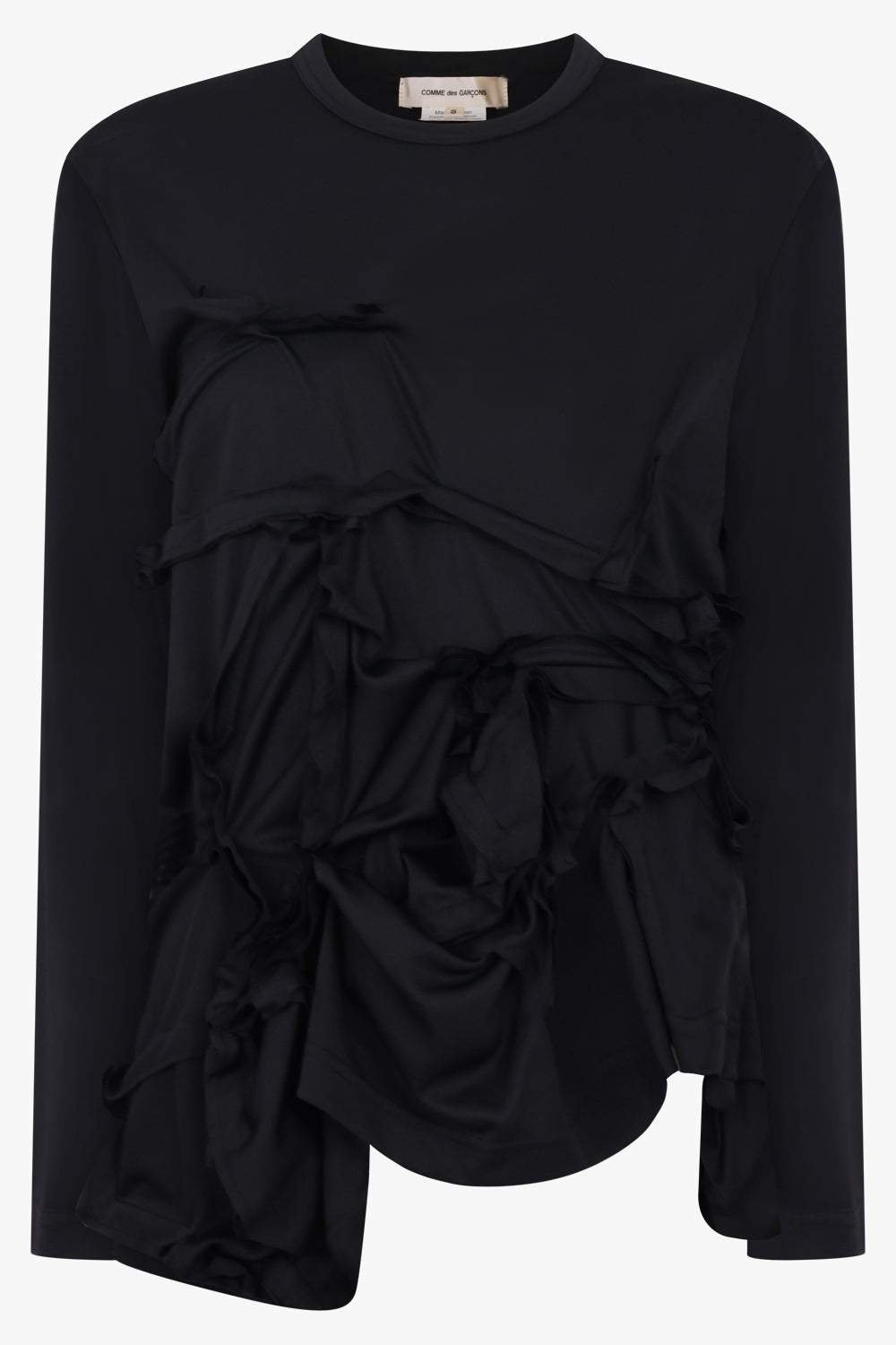 COMME DES GARCONS Deconstruct Ruffle Asymmetric Top | Black