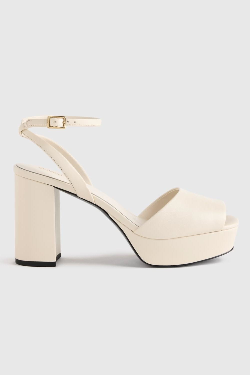 Quince Bone White Platform Sandals — Open Toe, Chunky Block Heel