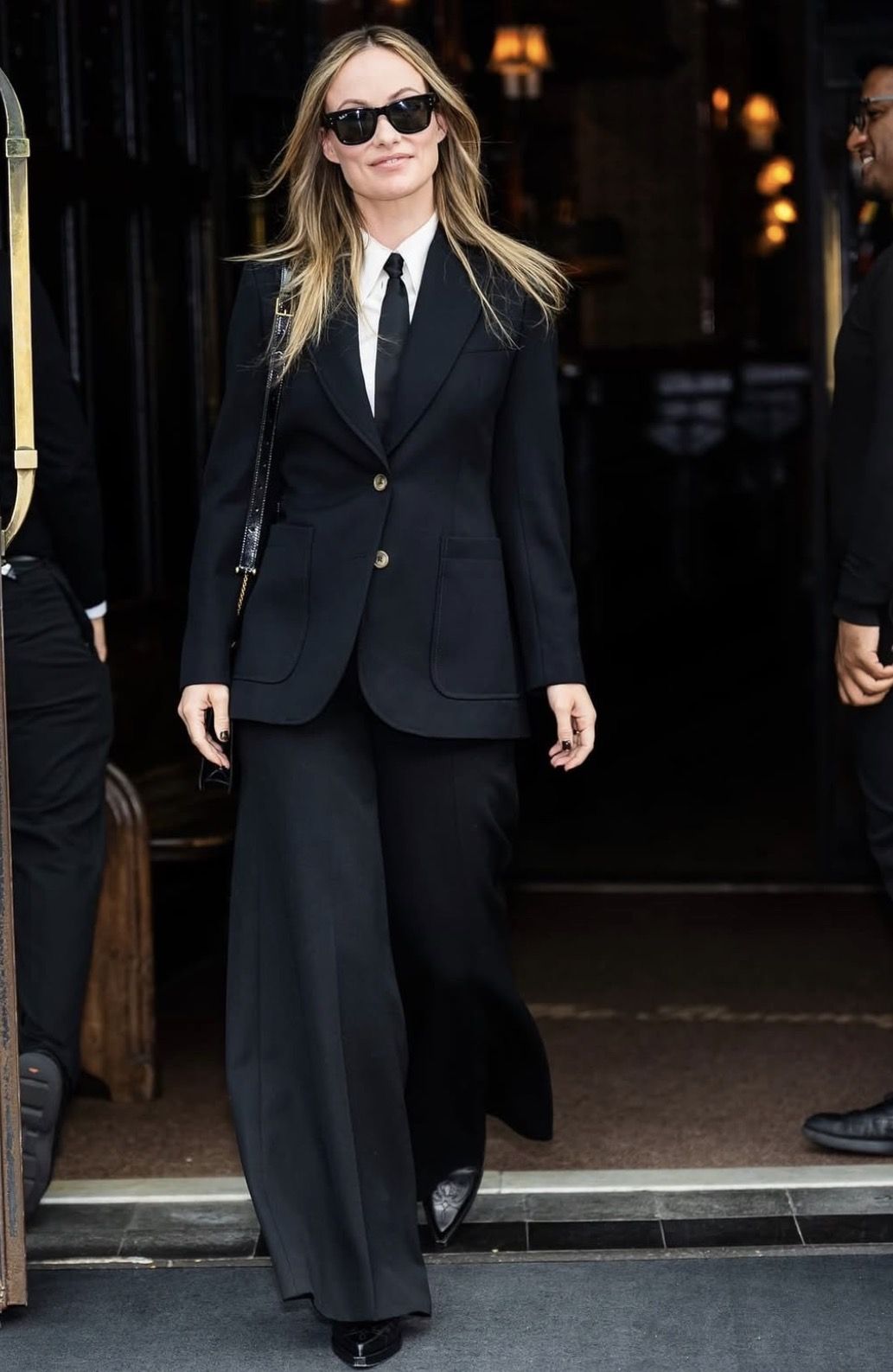 Olivia Wilde Black Blazer — Notch Lapels, Two-button Closure, Patch