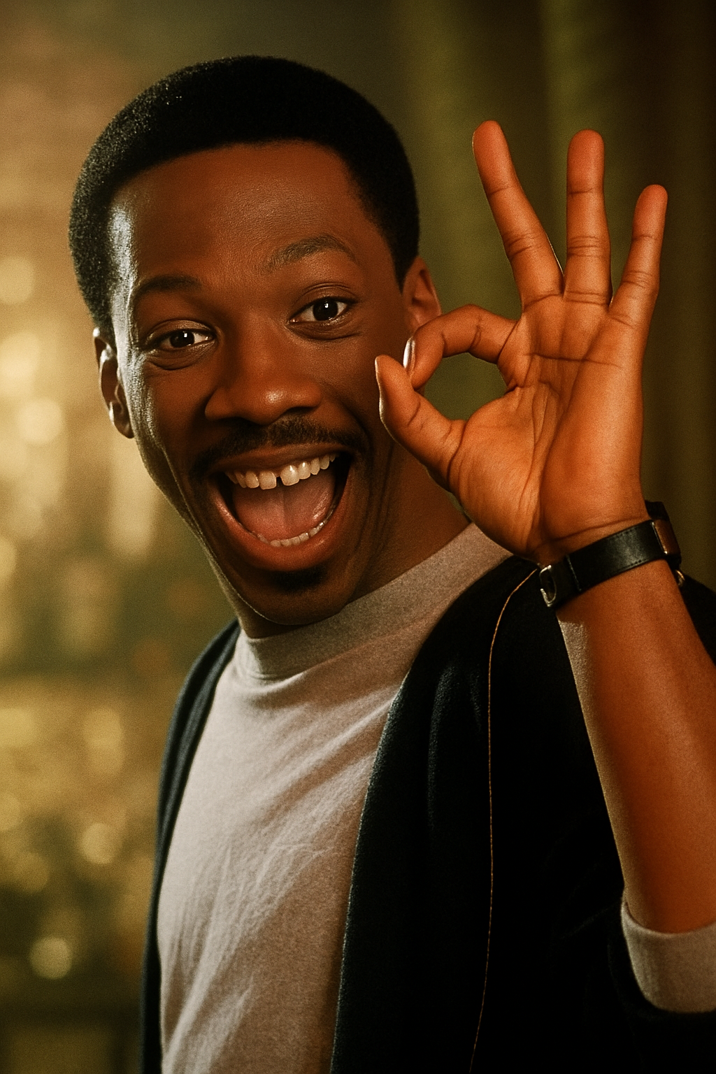 Eddie Murphy heather grey t-shirt — crew neck, short sleeve