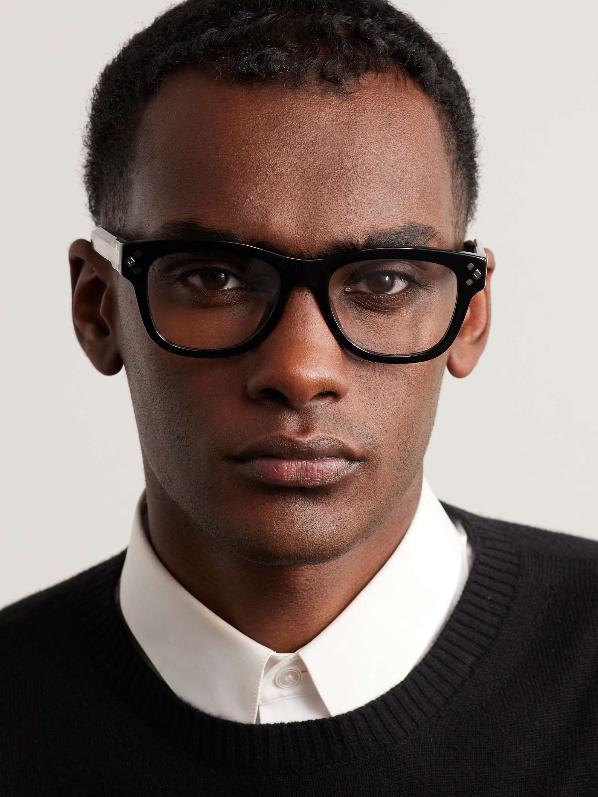 Dior Black Optical Glasses — Thick Black Acetate Frames, Square Shape
