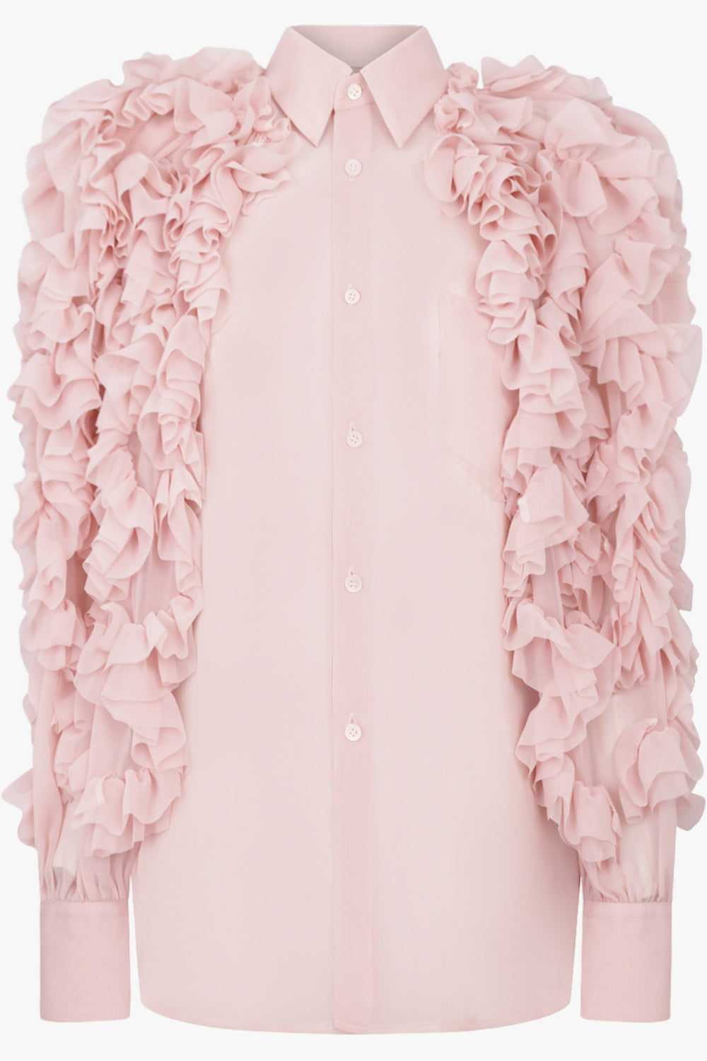 COMME DES GARCONS Ruffle Sleeve Shirt | Pink