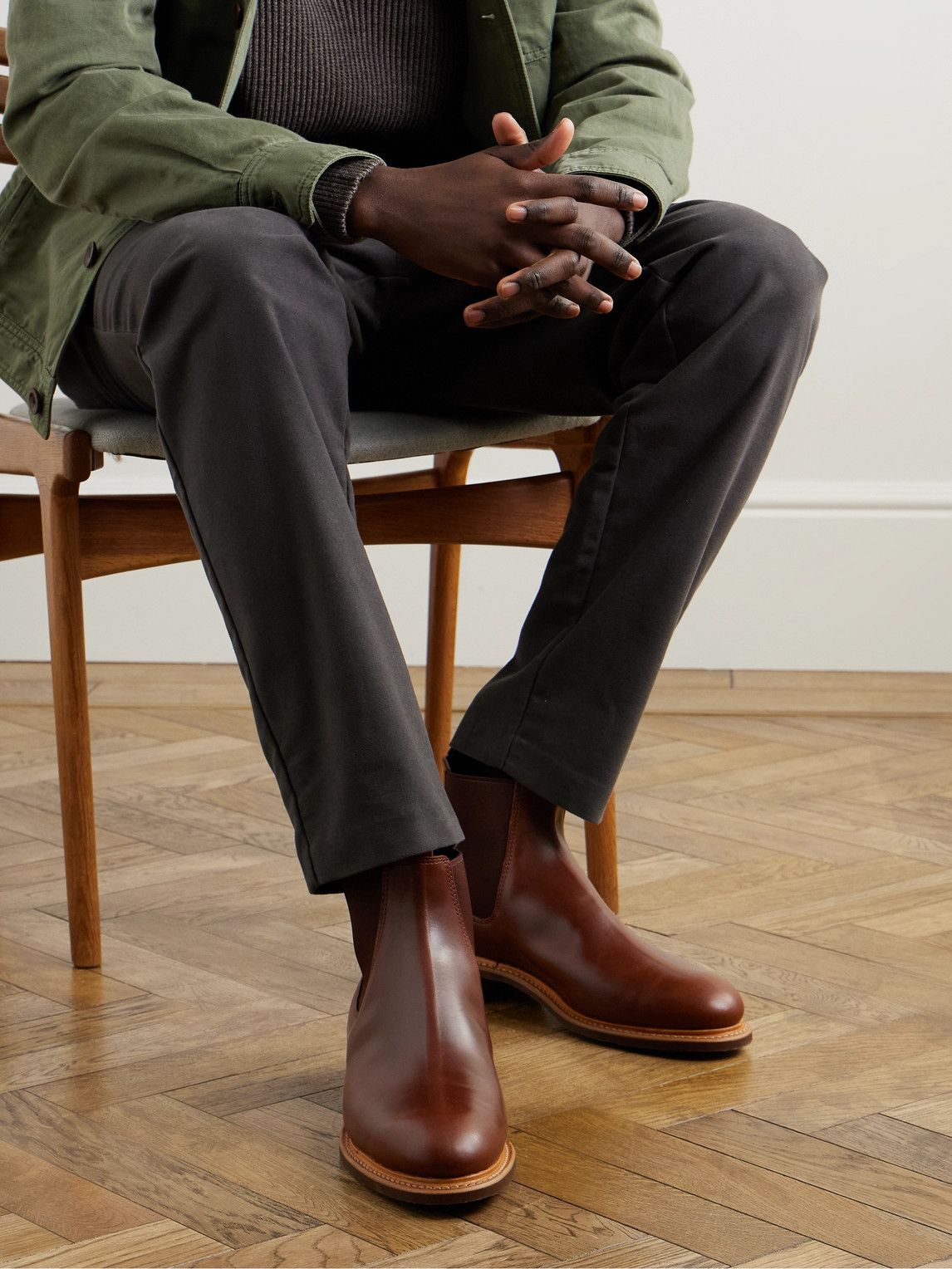 R.m.williams Brown Leather Chelsea Boots — Elastic Side Gussets