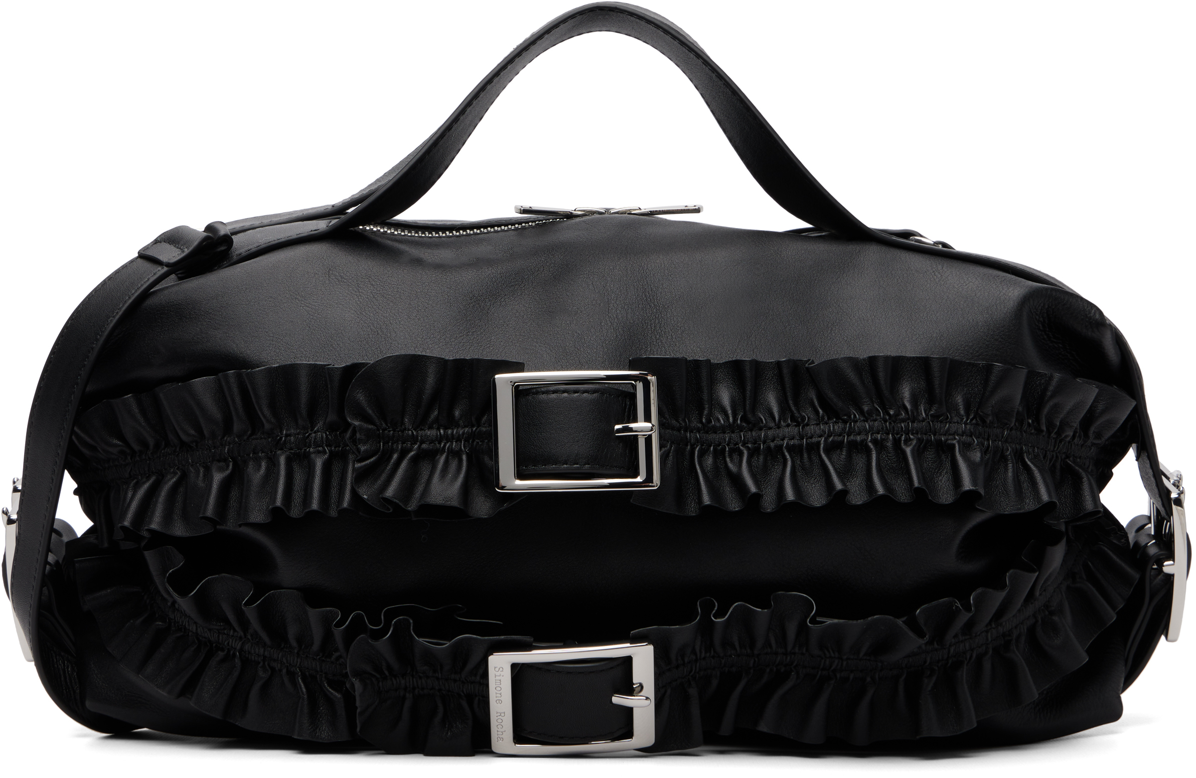 Simone Rocha Black Biker Frill Bag