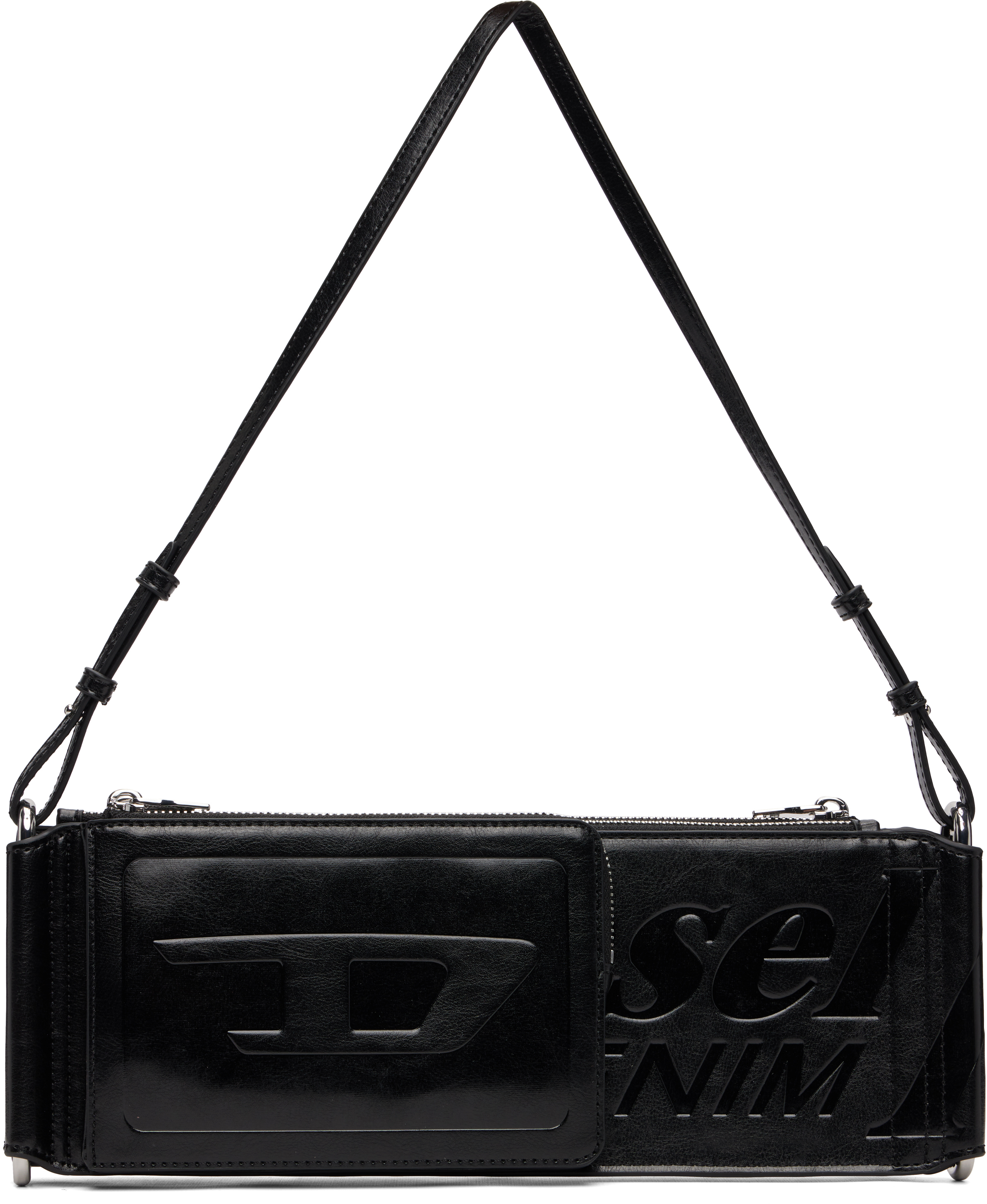Diesel Black Flag-D-Modular Logo-Embossed Shoulder Bag