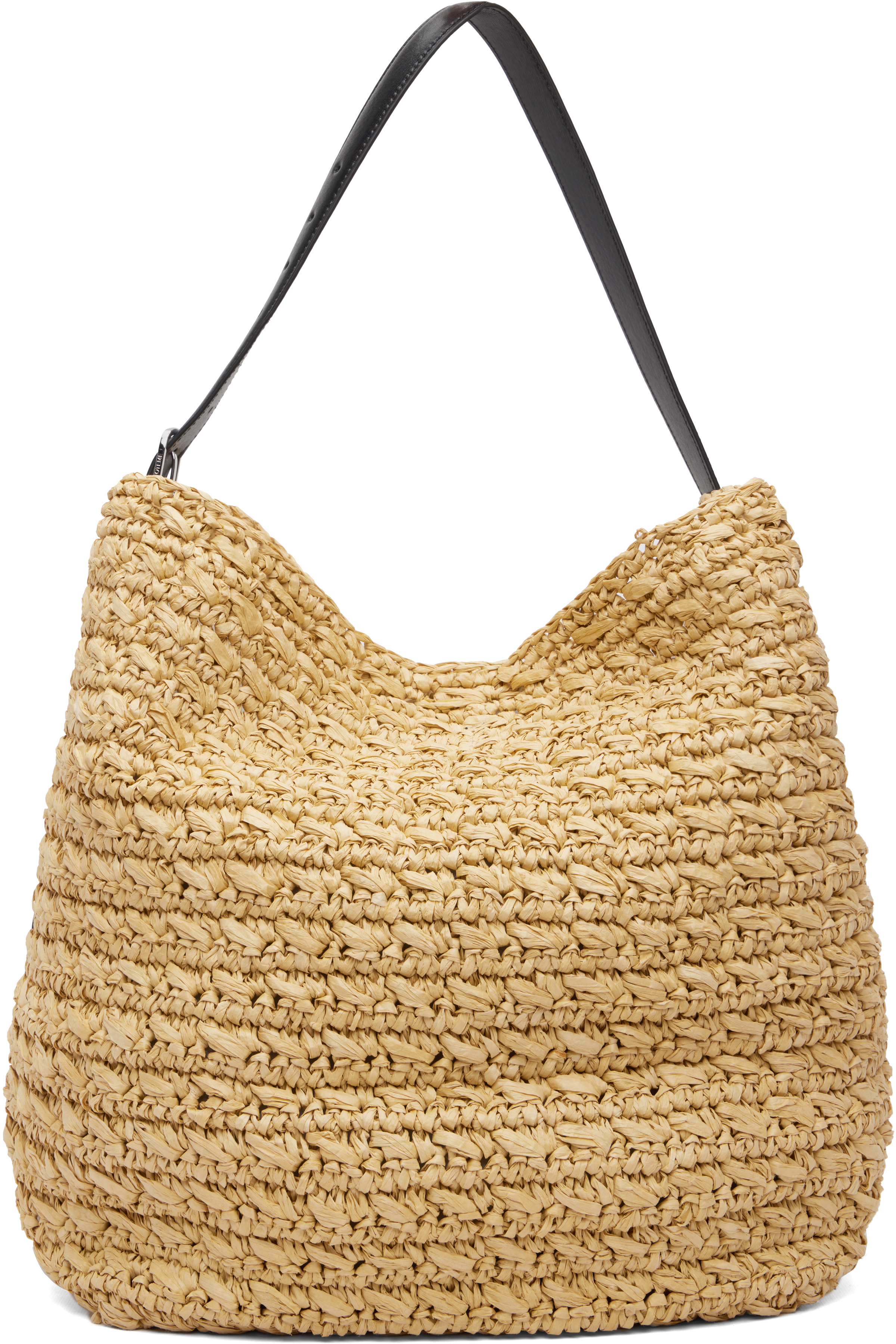 TOTEME Beige Belted Paper Raffia Tote