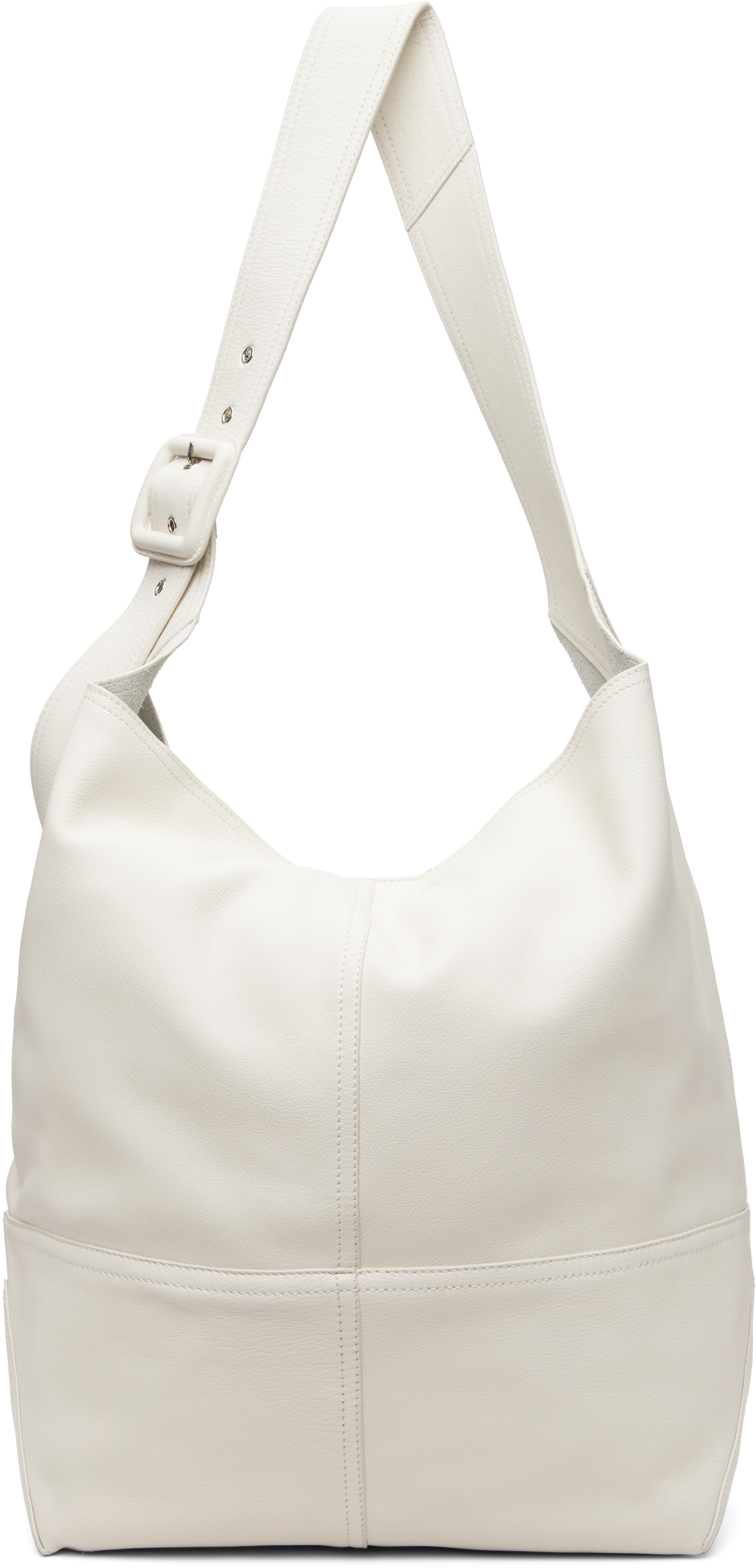 AMI Paris White Taurillon Leather Etienne Crossbody Bag