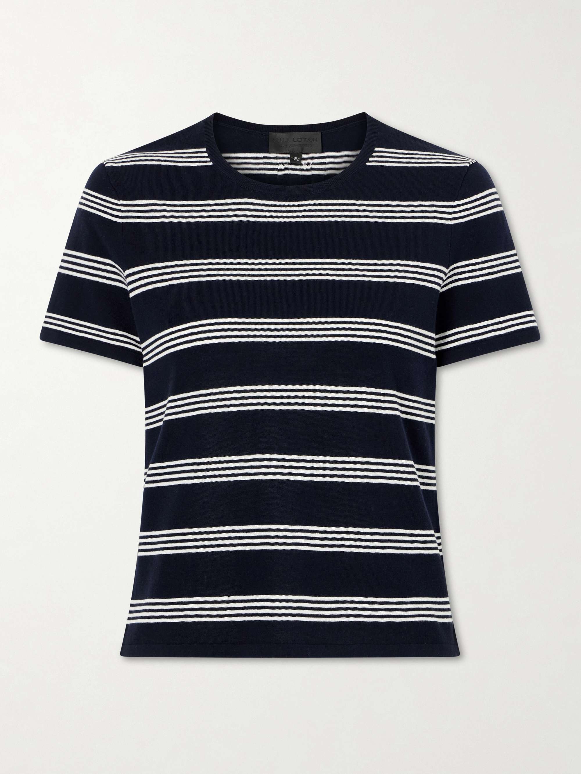 NILI LOTAN Lansie striped cotton-jersey T-shirt