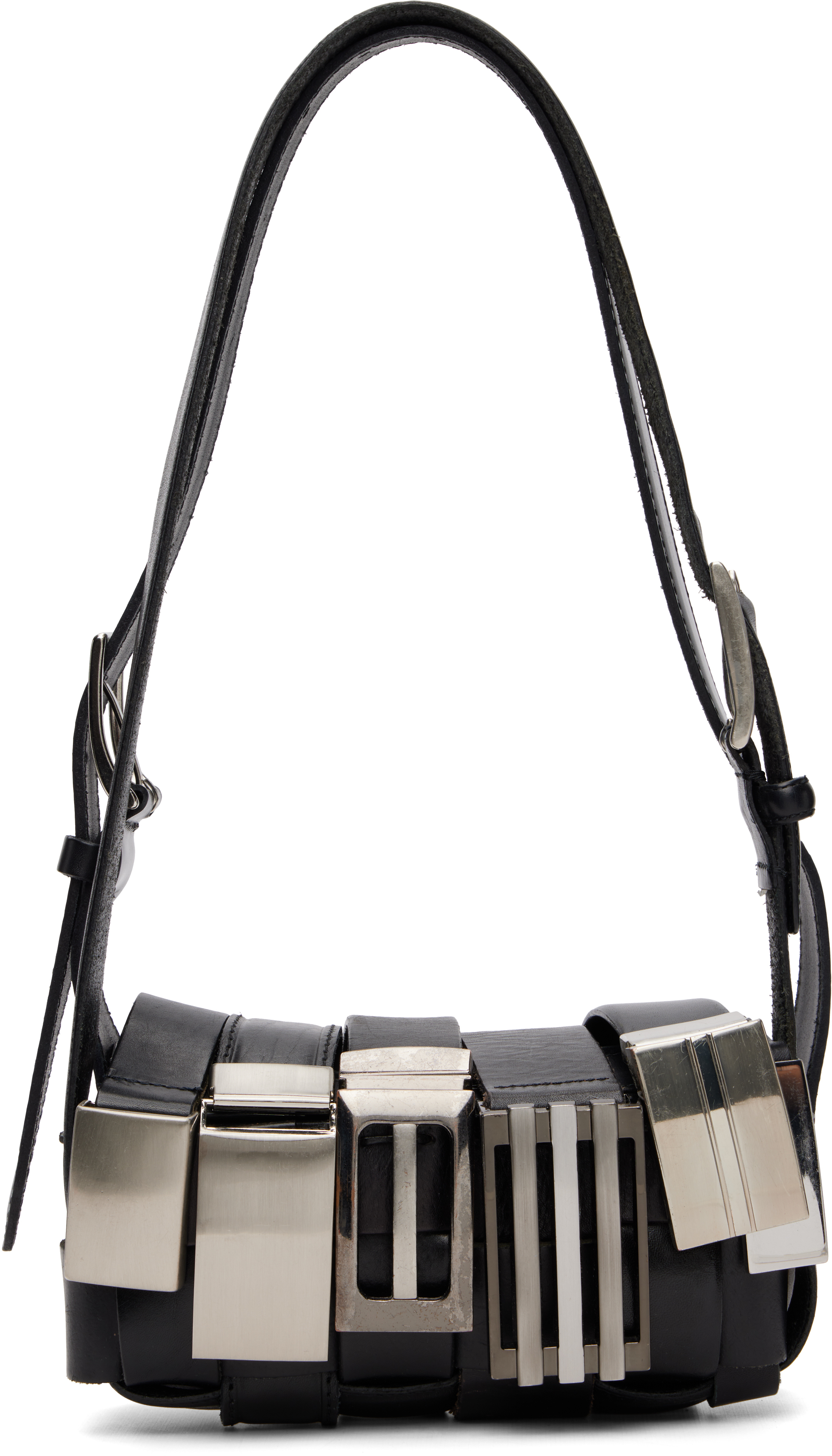 HODAKOVA Black Buckle Baguette Bag