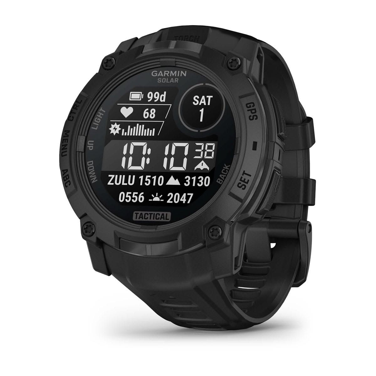 Garmin Matte Black Smartwatch — Digital Display, Solar Charging, Gps