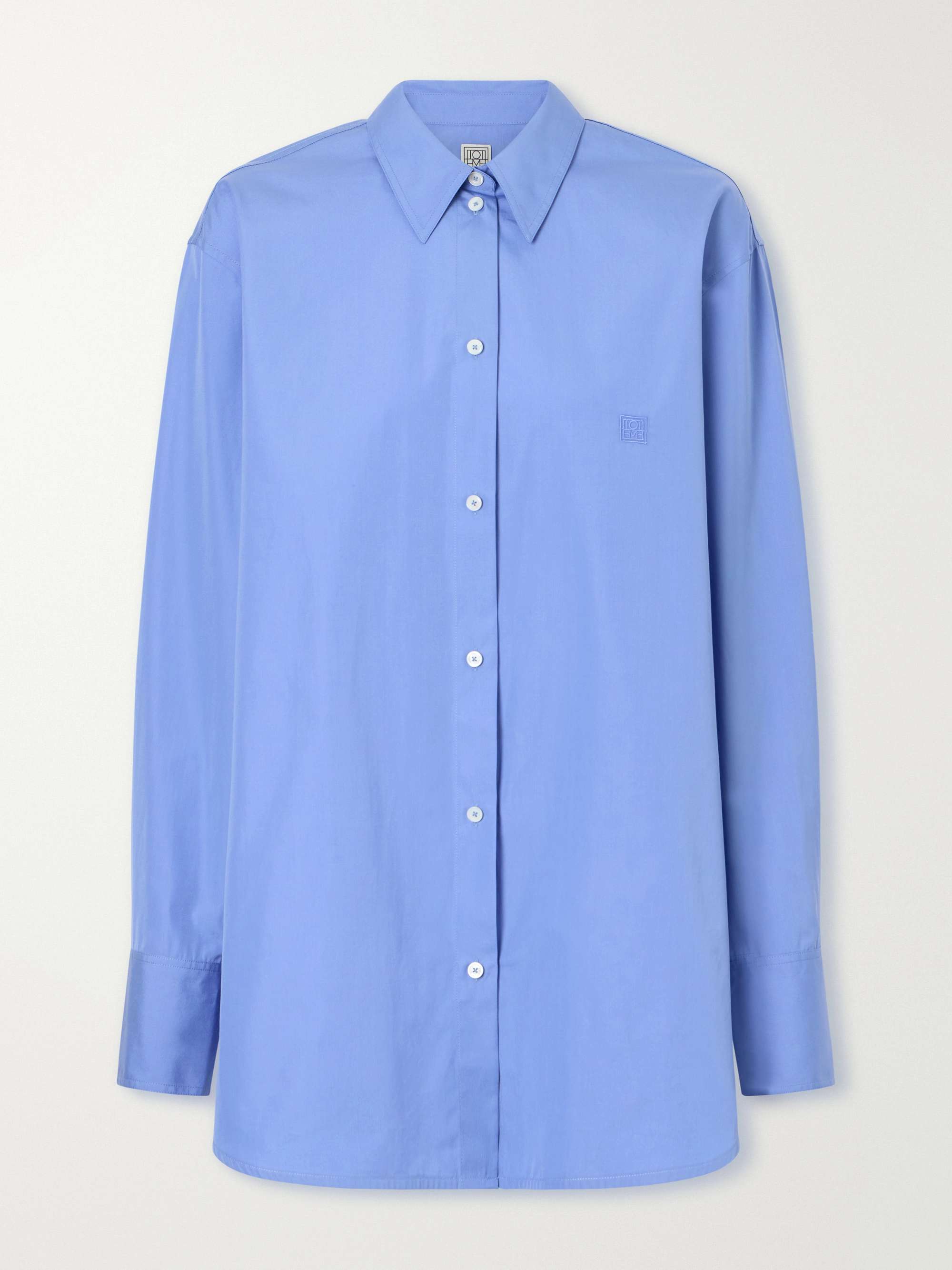 TOTEME Embroidered cotton-poplin shirt
