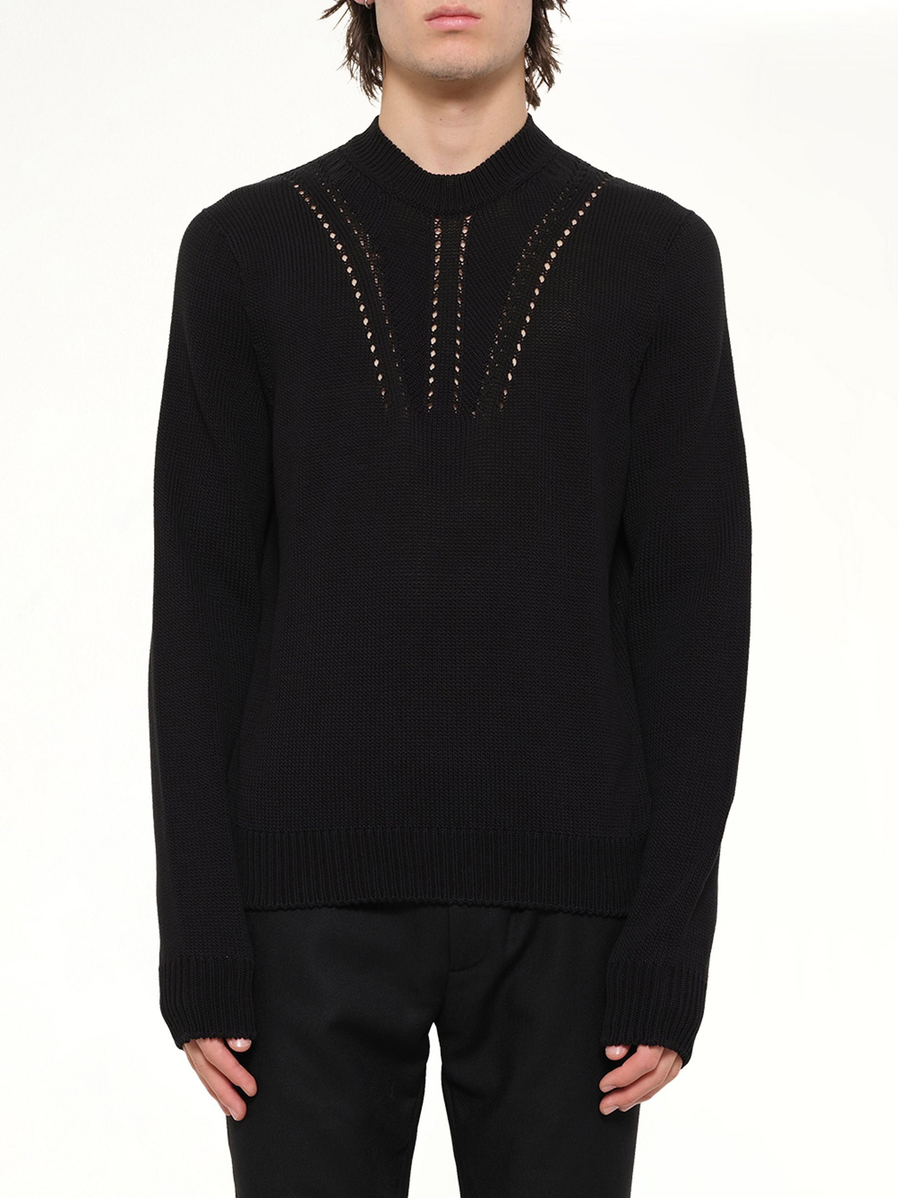 JIL SANDER Midweight Crewneck Sweater in Black
