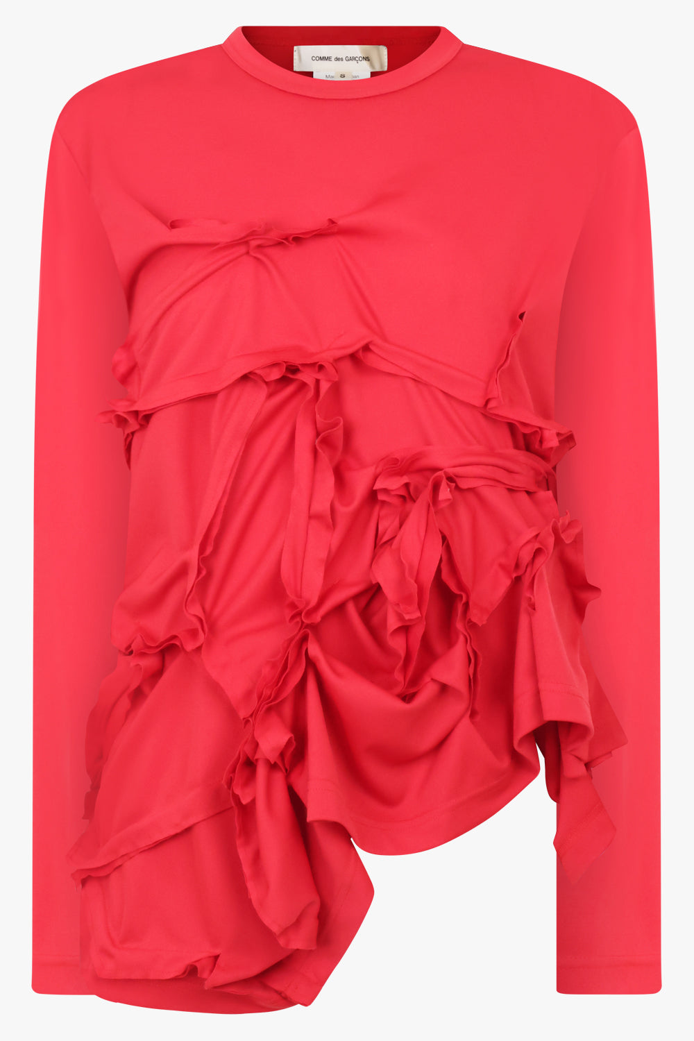 COMME DES GARCONS Deconstruct Ruffle Asymmetric Top | Red