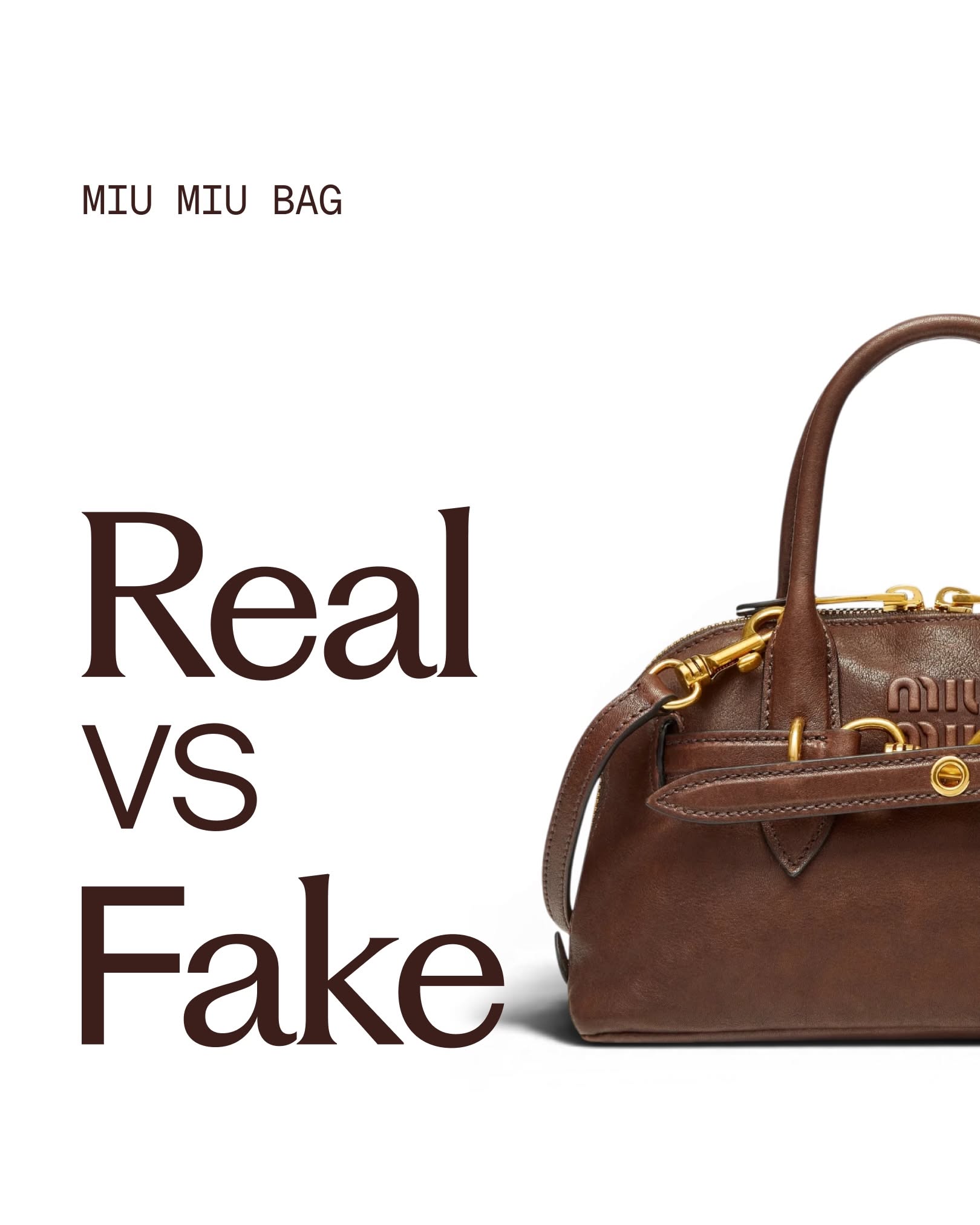 Miu Brown Handbag — Gold-tone Hardware, Top Handles, Structured