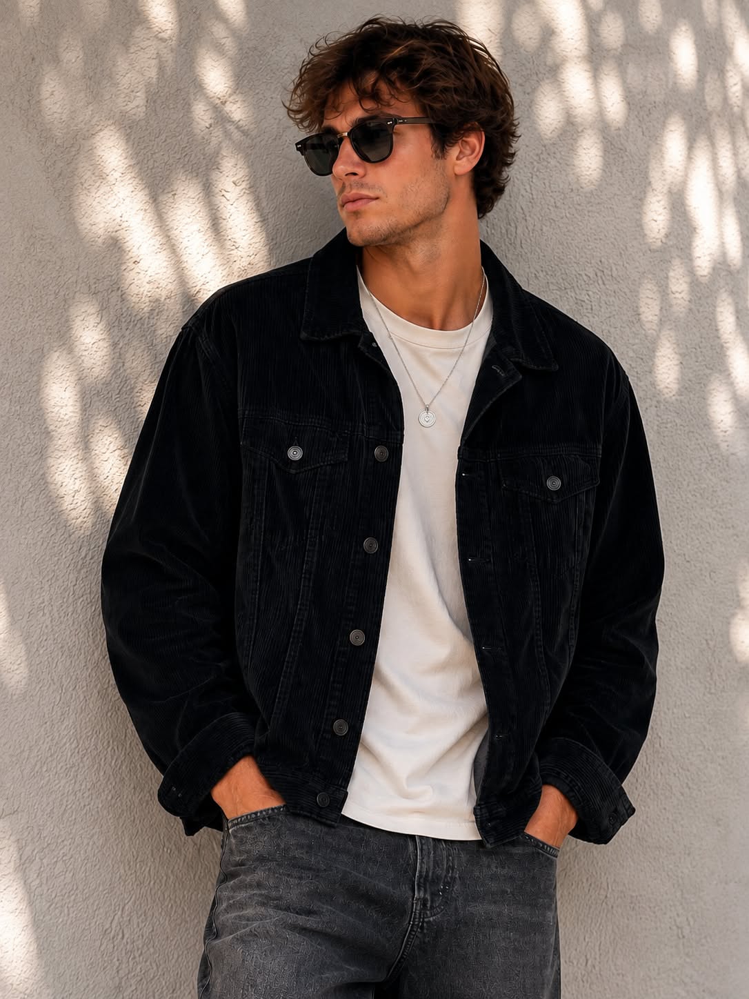 BDG Urban Outfitters Black Trucker Jacket — Button-up Front, Point