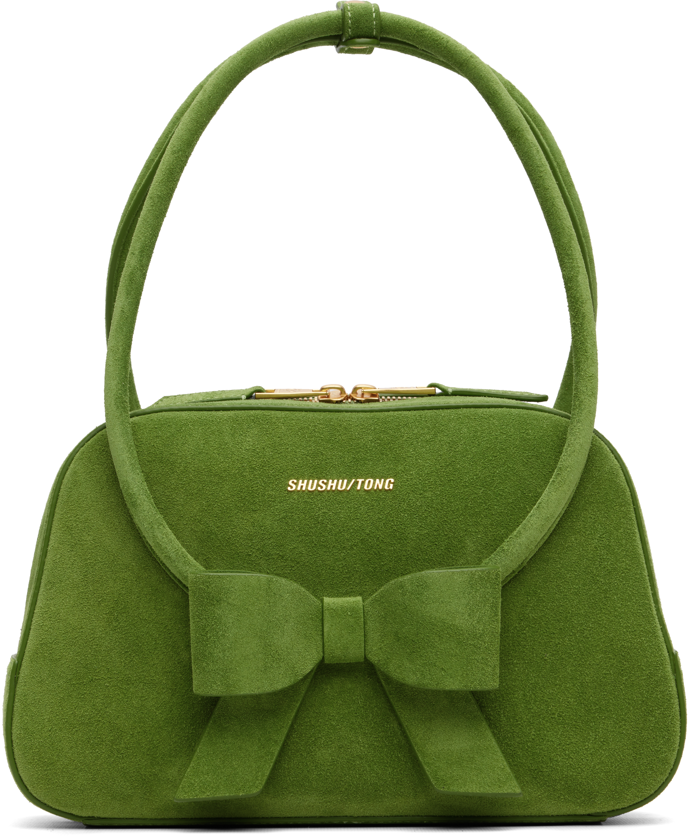 Shushu/tong Green Bow Ring Handle Bag