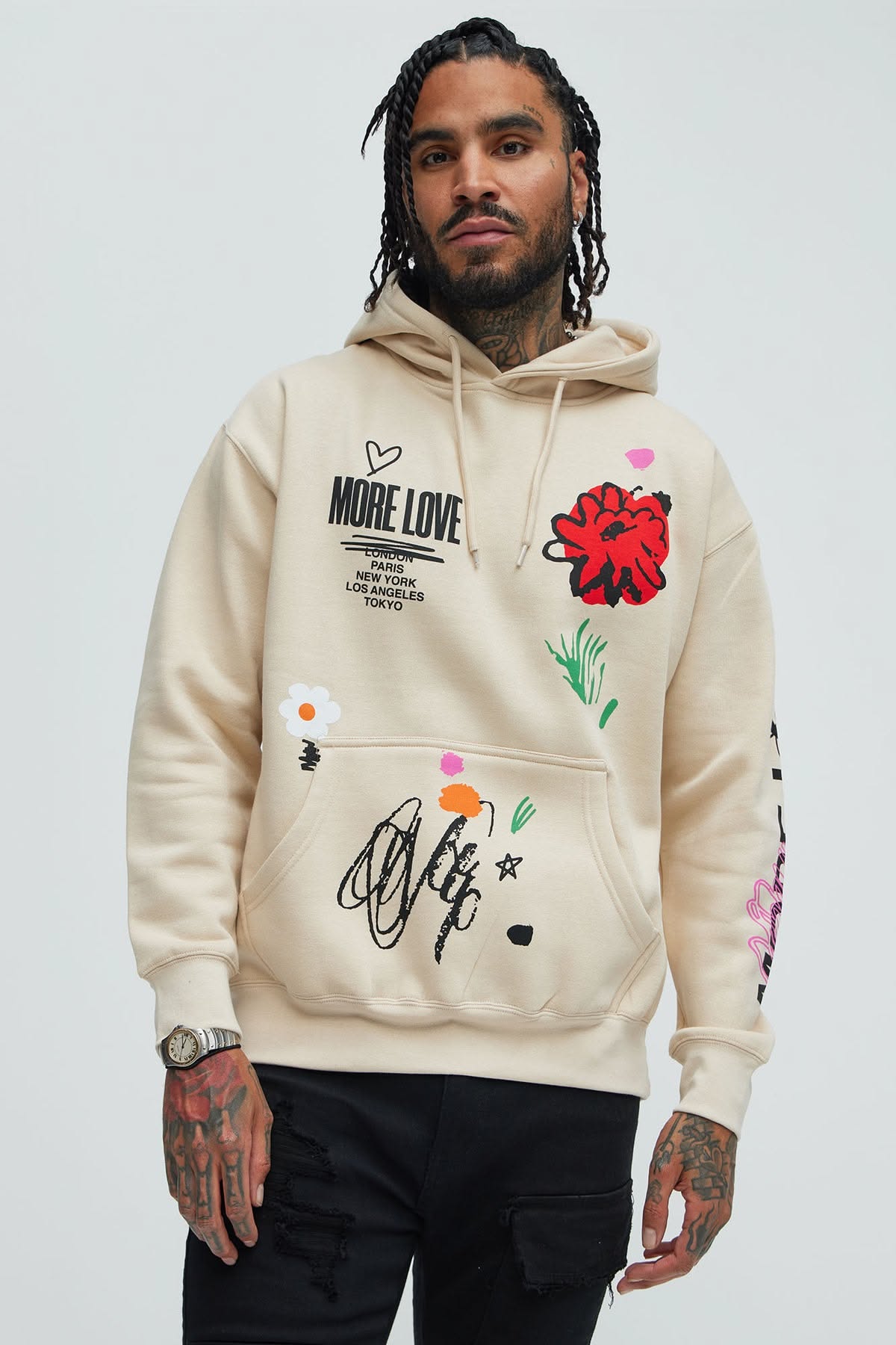 More Love Worldwide Hoodie - Sand More Love Worldwide Hoodie - Sand