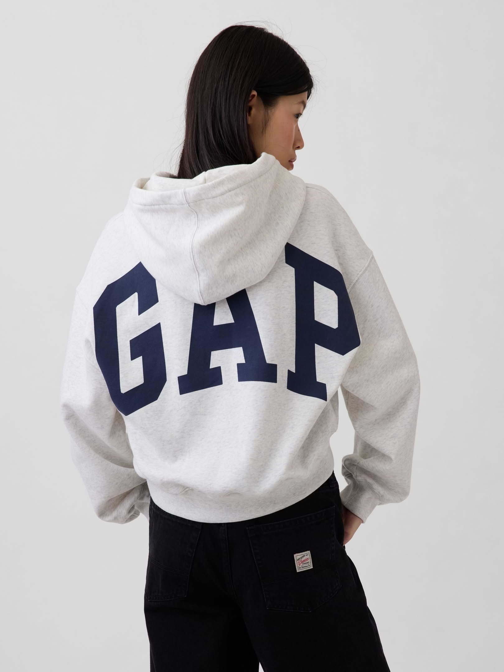 Vintagesoft Oversized Crop Logo Hoodie Soft Oversized Crop Logo Hoodie
