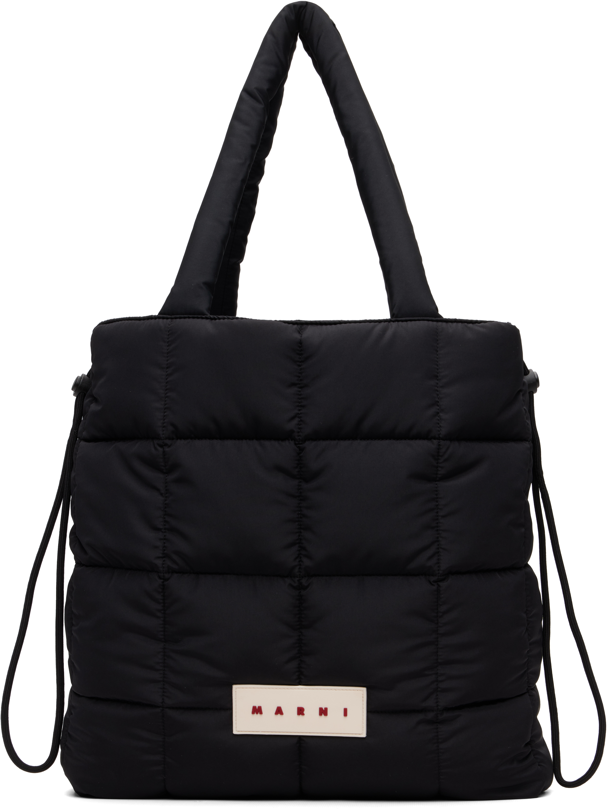 Marni Black Quilted Logo Tote