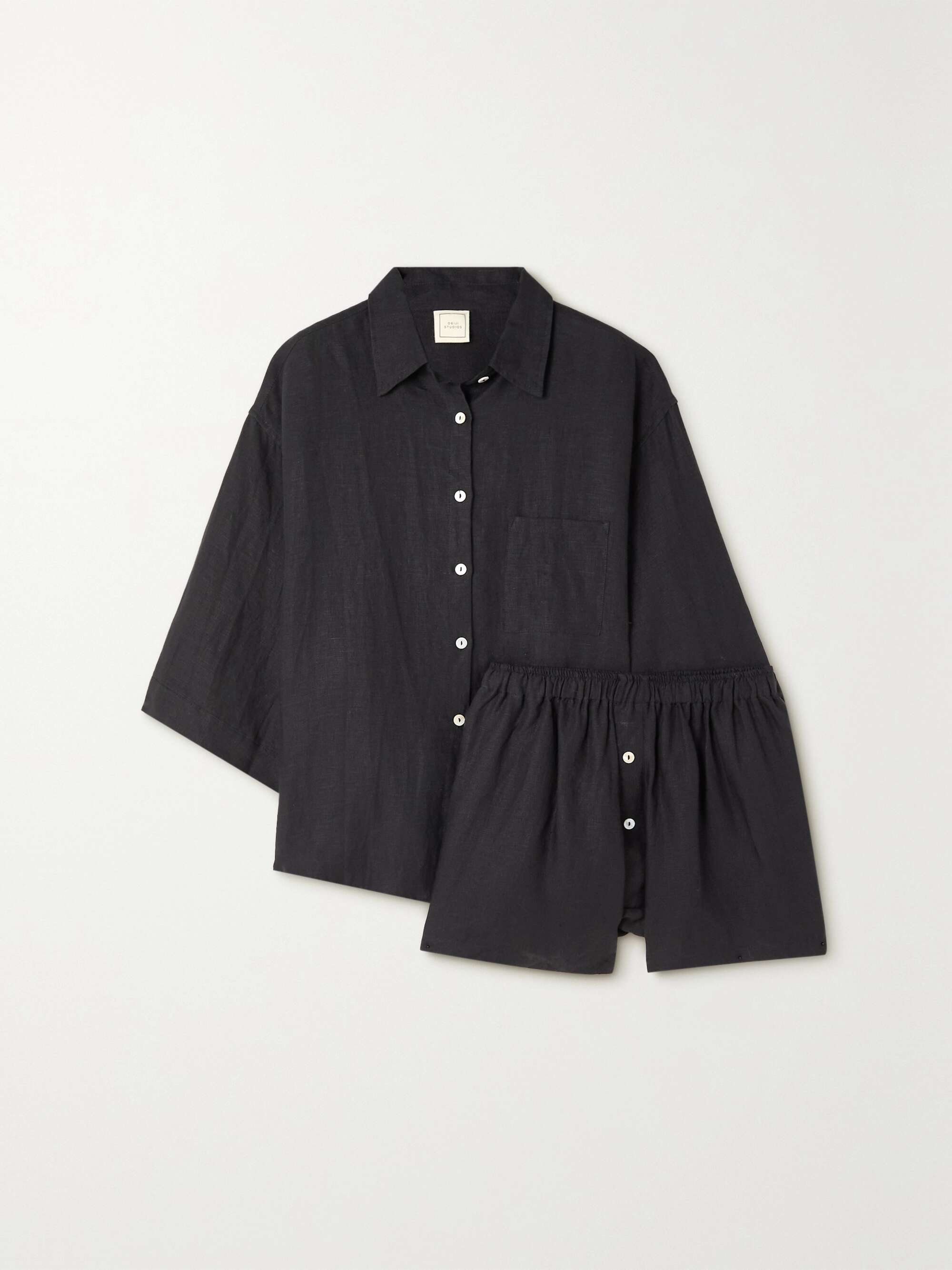 DEIJI STUDIOS The 03 washed-linen shirt and shorts set