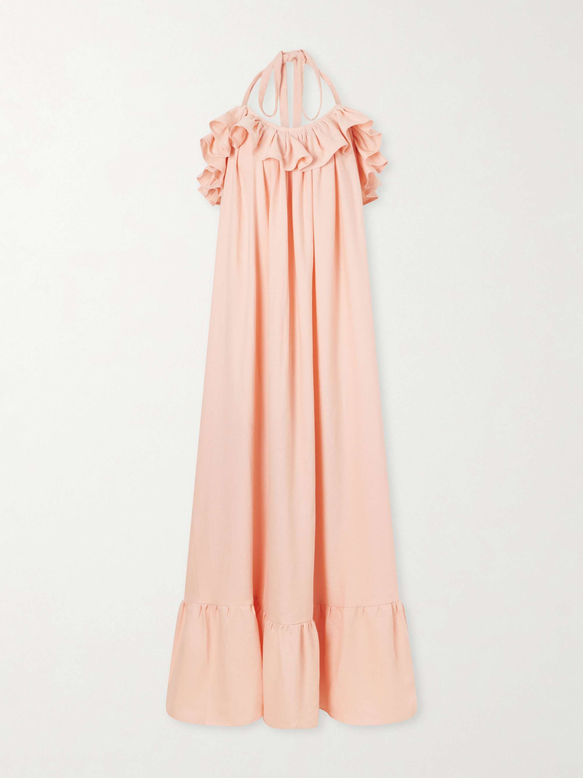 MARRAKSHI LIFE Ruffled striped cotton maxi dress