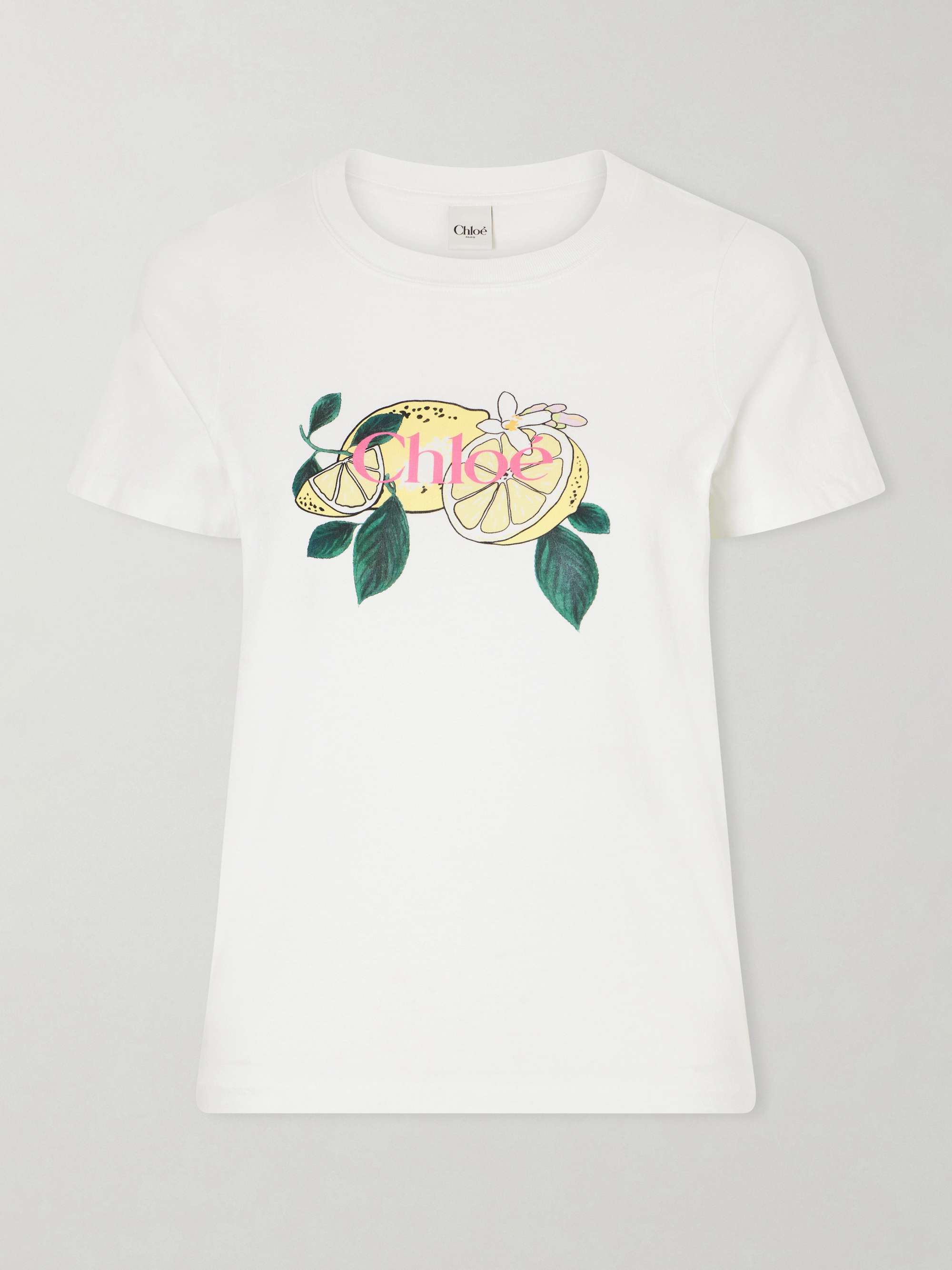 CHLOÉ Printed cotton-jersey T-shirt