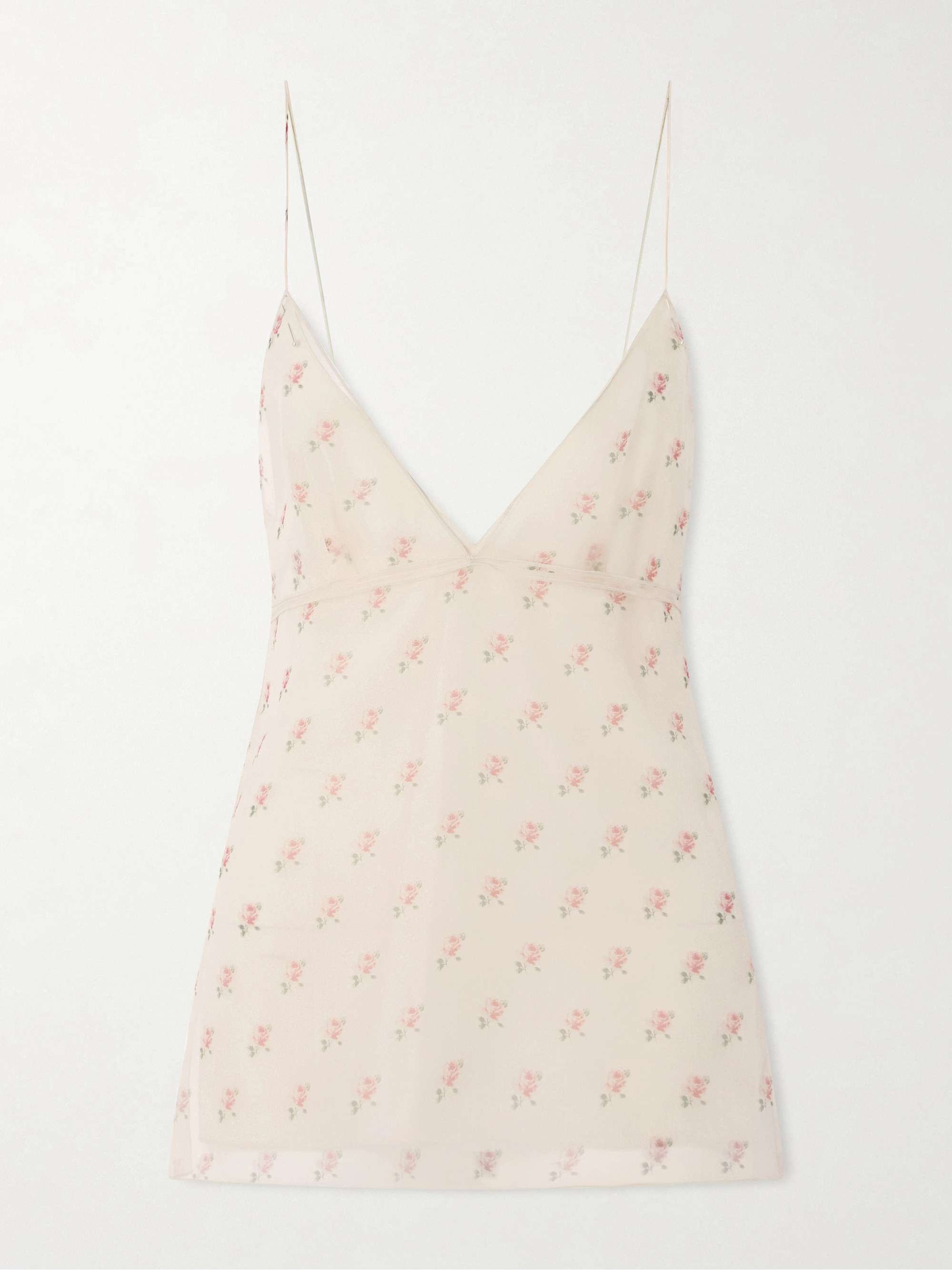 KHAITE Timy floral-print silk-organza camisole