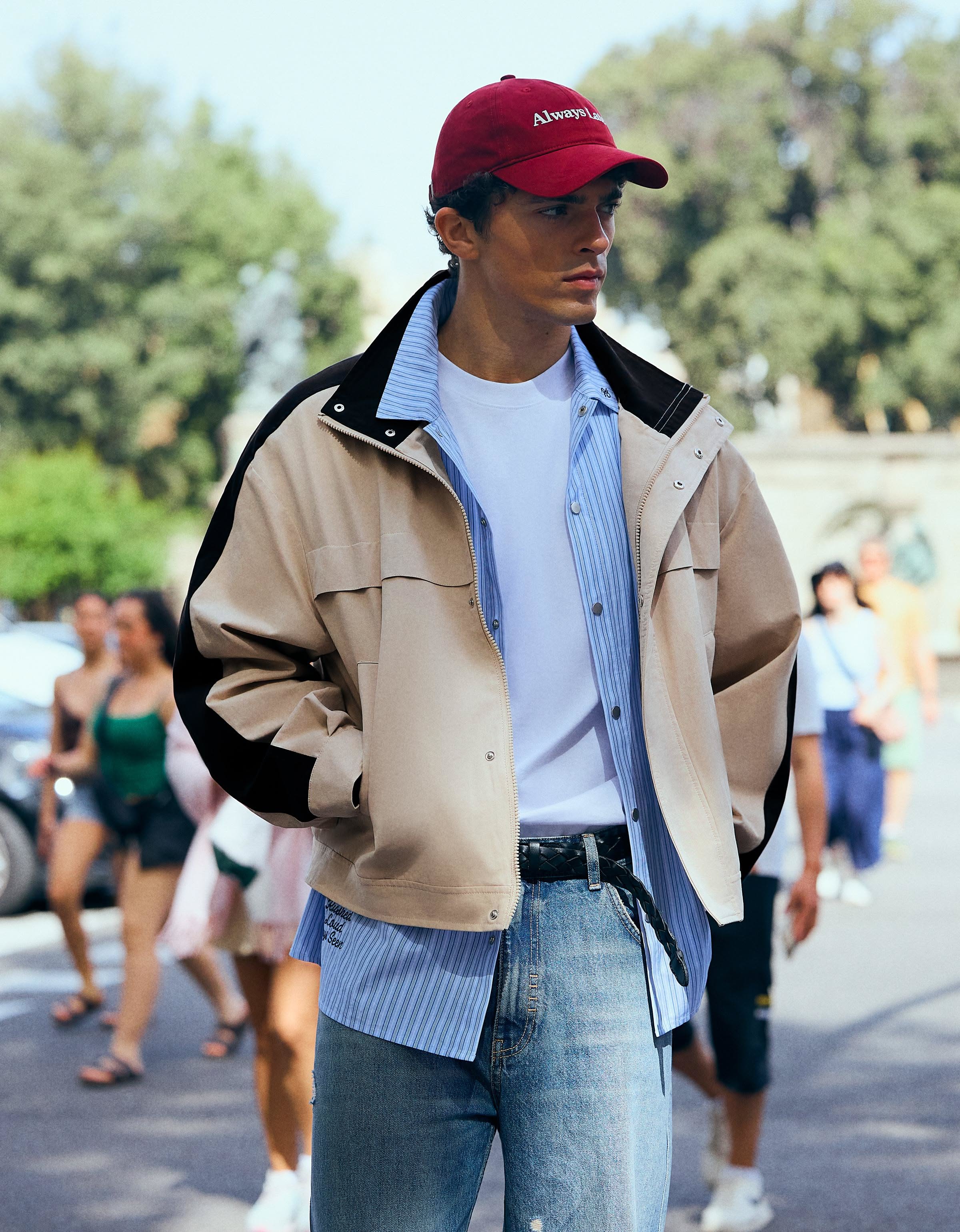 Bershka Nautical Jacket Men L Sand