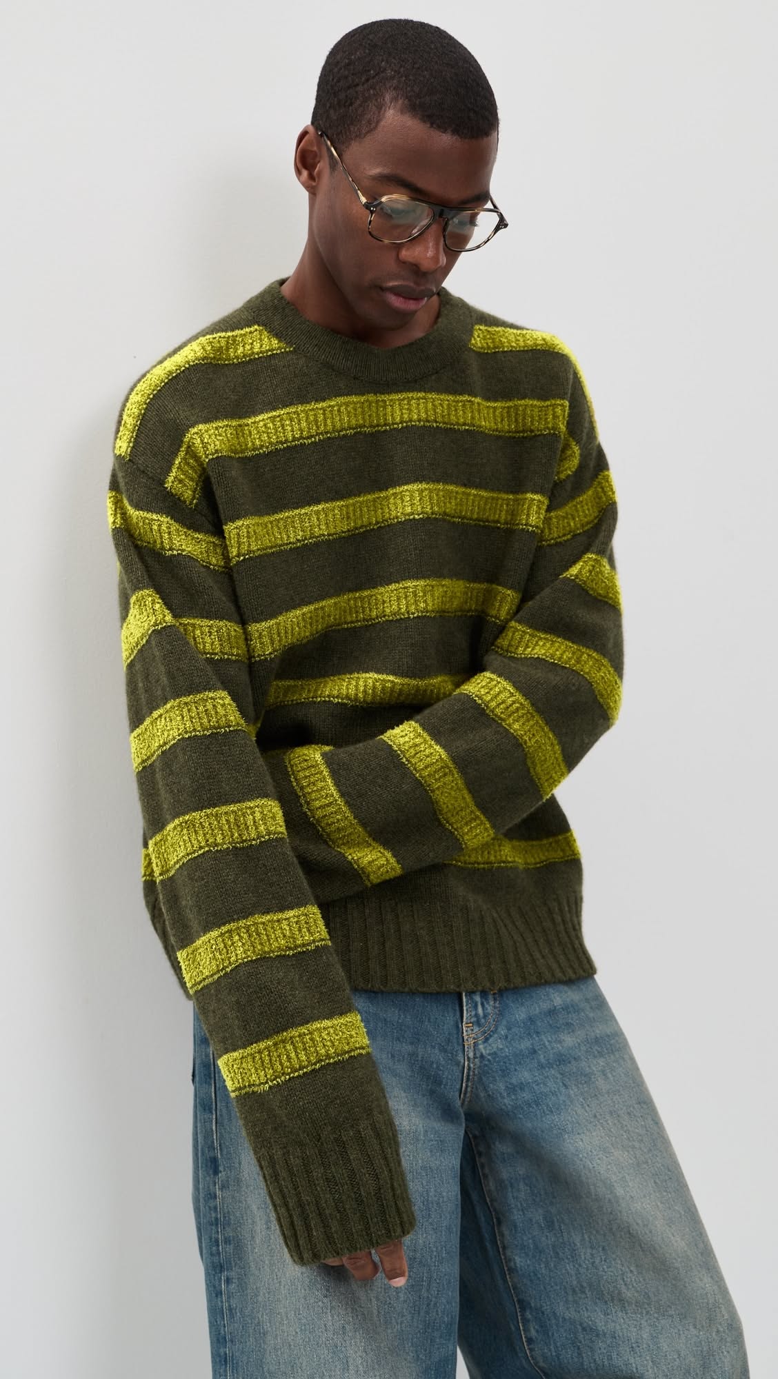 Ridgeline Stripe Cashmere Crew Sweater