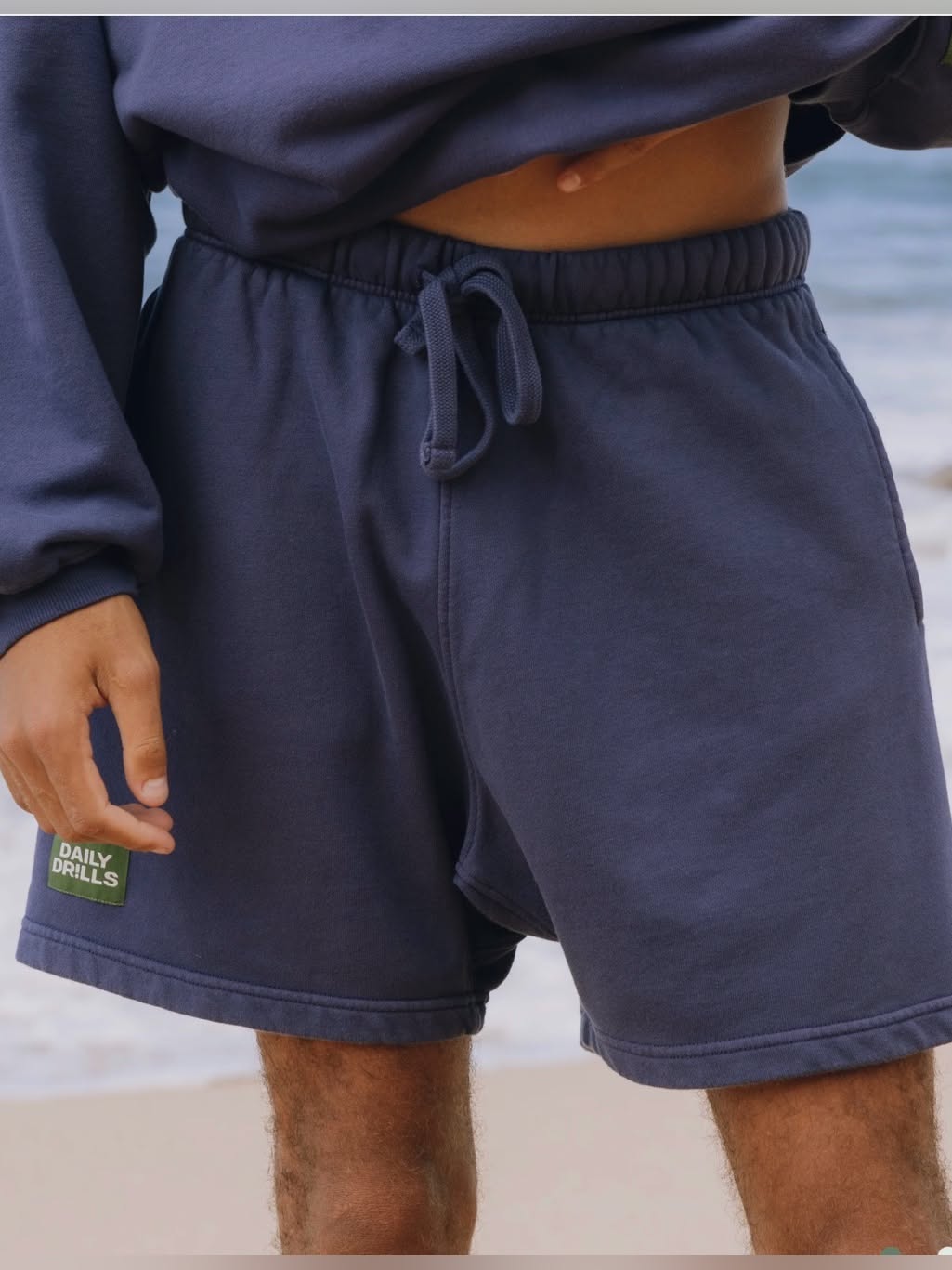 Daily Drills Navy Blue Lounge Shorts — Elastic Drawstring Waistband