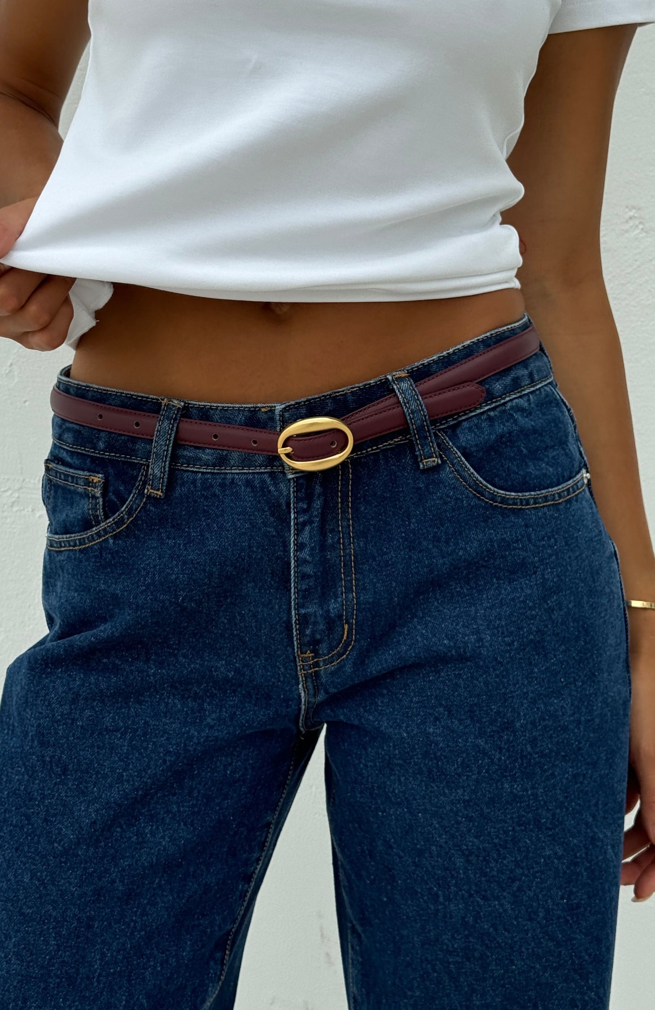 Ron Belt Burgundy/vintage Gold