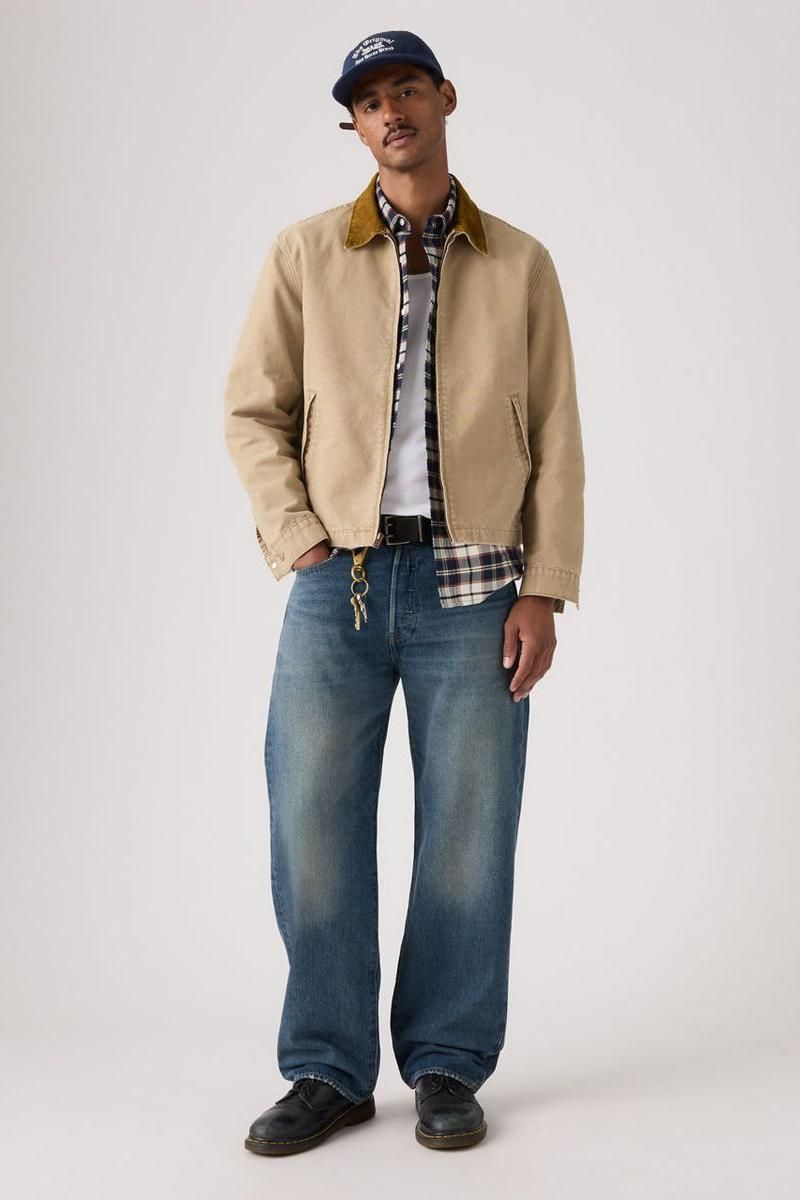 Levi's Medium Blue Wash Loose Jeans — Mid-rise, Light Whiskering