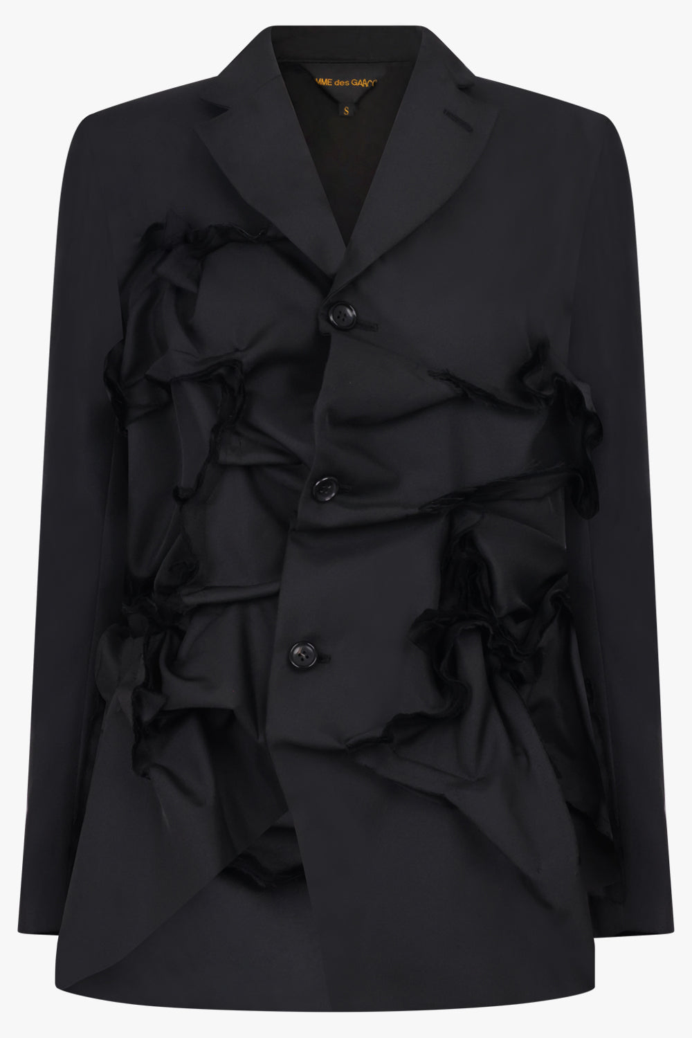 COMME DES GARCONS Decontruct Scrunch Ruffle Jacket | Black