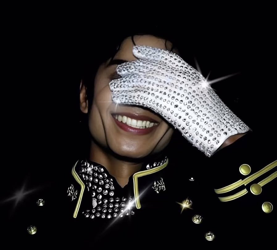 Michael Jackson white glove — crystal embellished, single glove, wrist length
