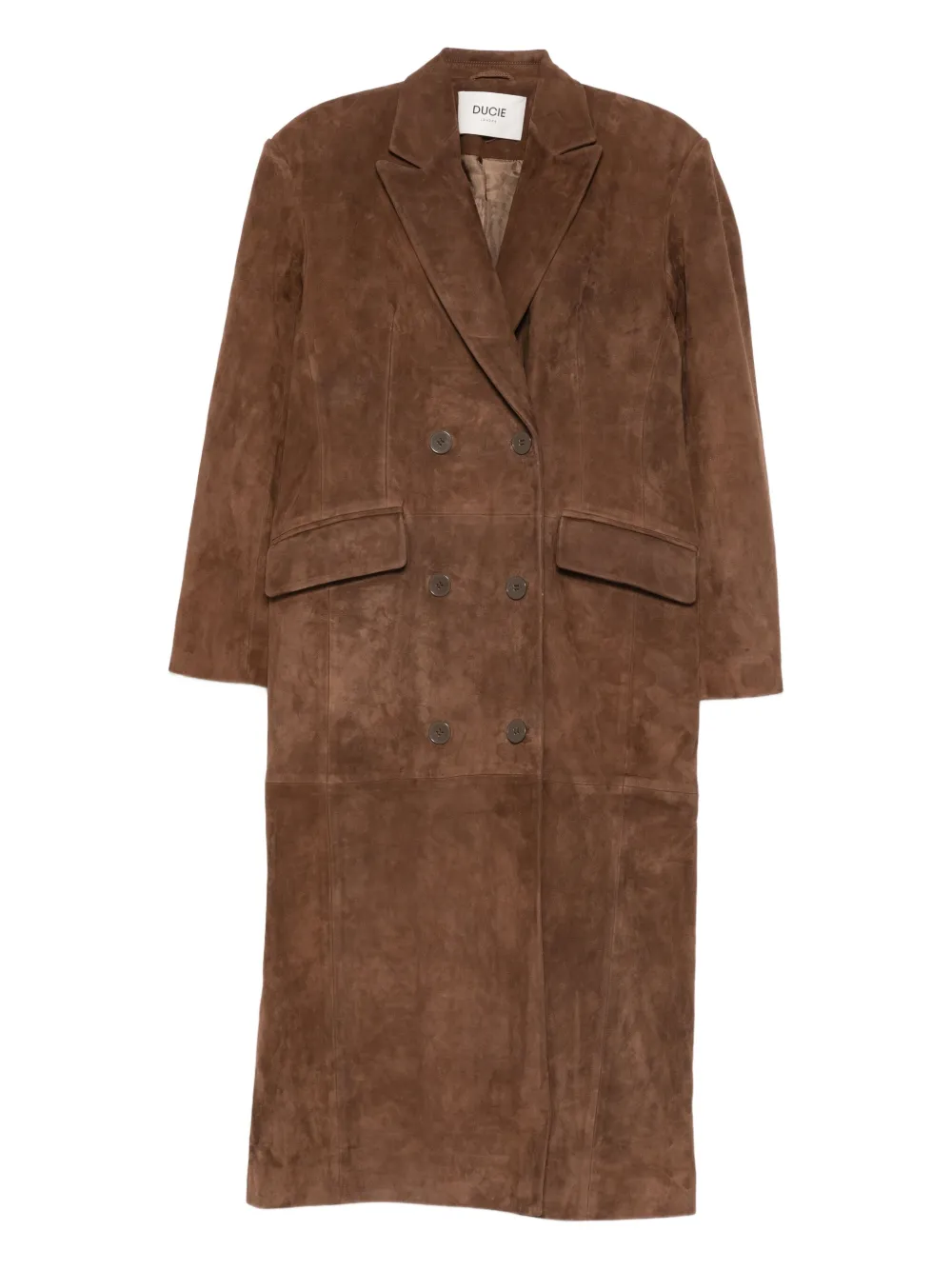 ducie Aggie double-breasted suede long coat