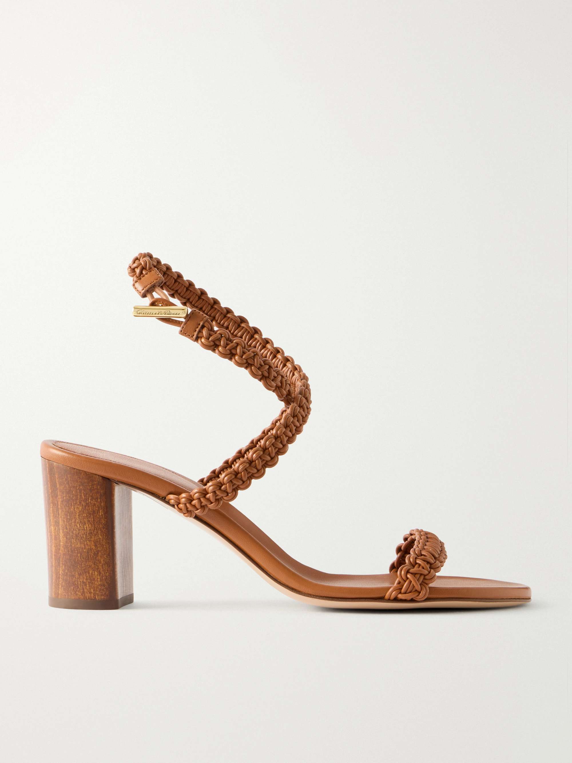 GIANVITO ROSSI 70  braided leather sandals