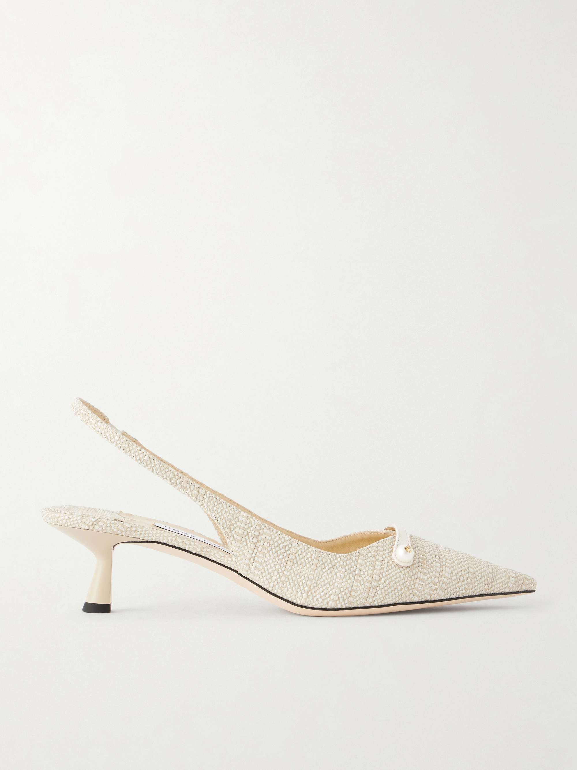 JIMMY CHOO Amita 45 pearl-embellished slingback pumps