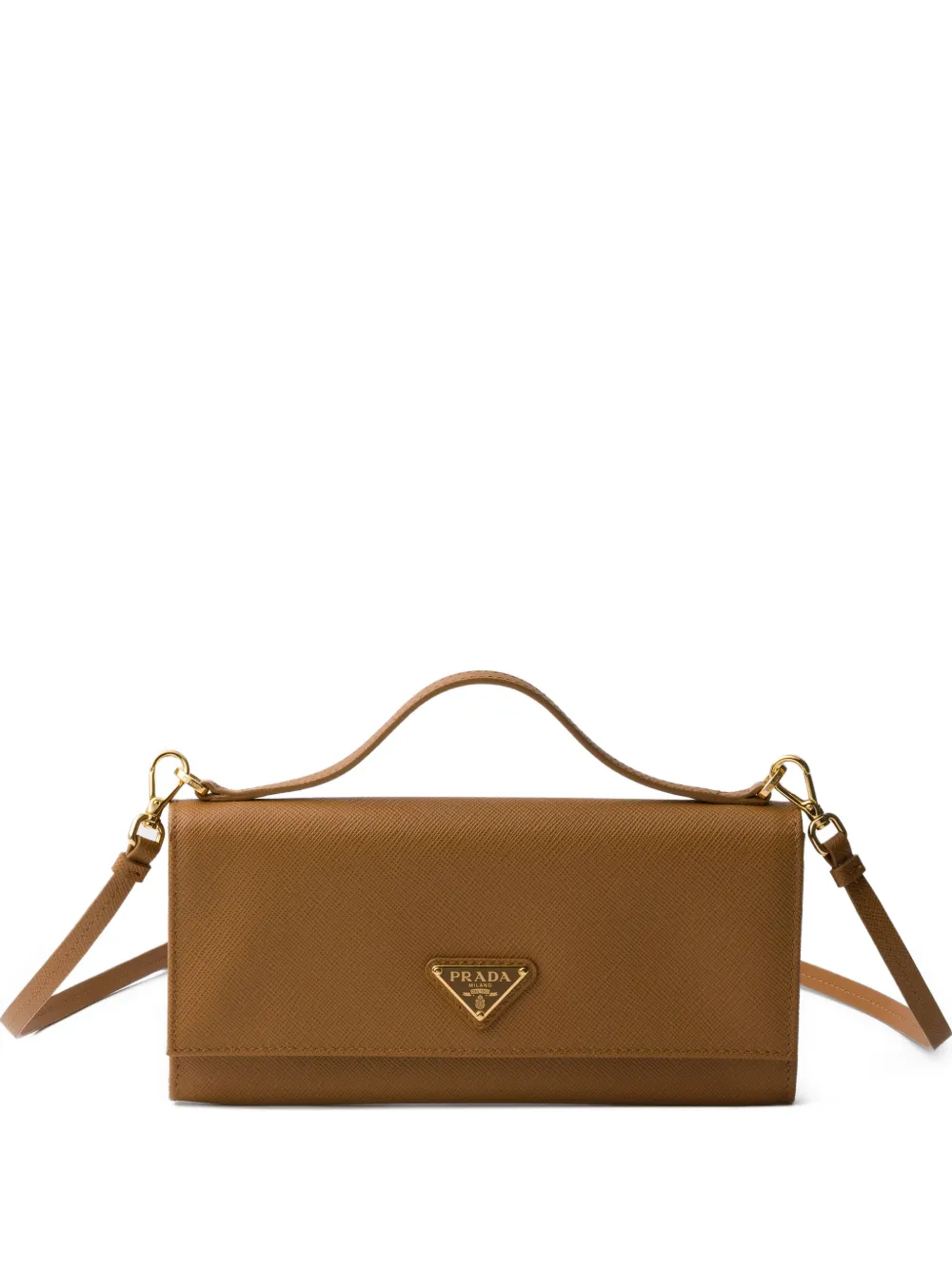 Prada Saffiano leather wallet with shoulder strap