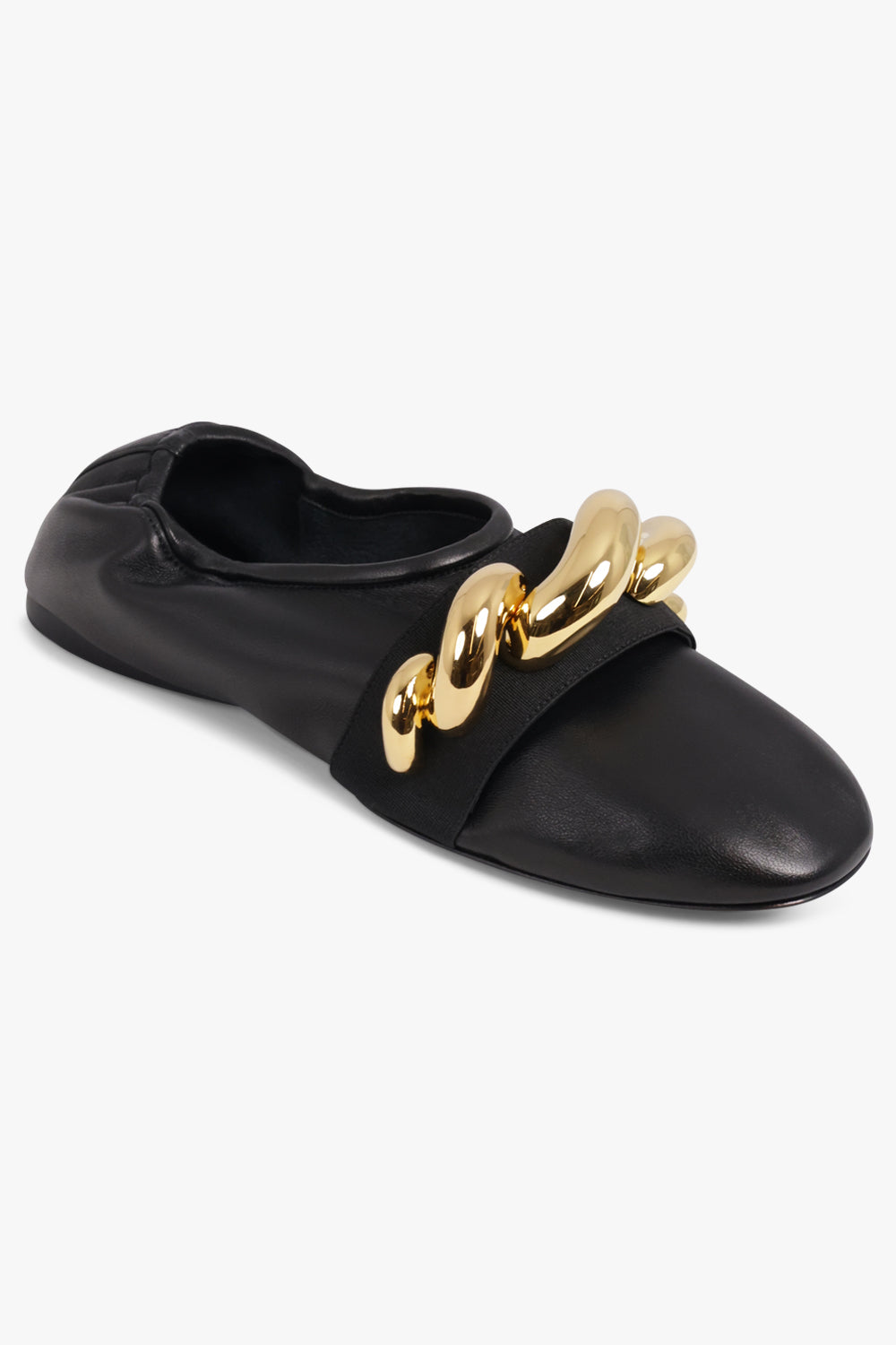 ALAIA Jewel Embellish Ballet Flat | Black/Gold